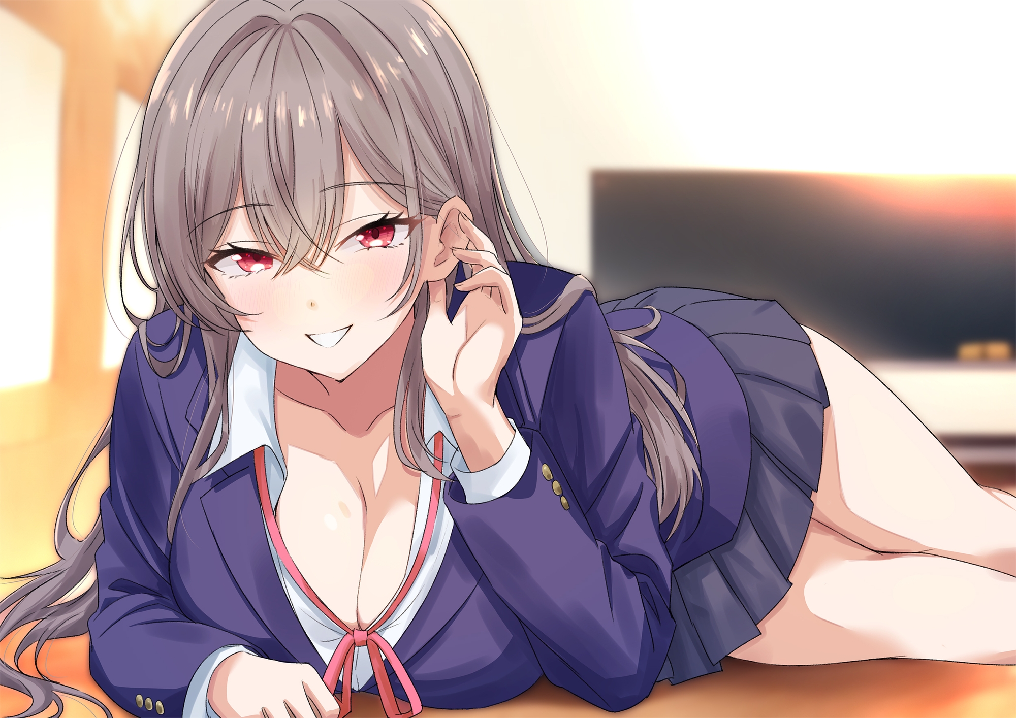 【淫語甘囁き×密着】隣席の清楚系ビッチ彼女に弱み握られ耳元で甘噛みお仕置き愛撫されちゃう学校性活