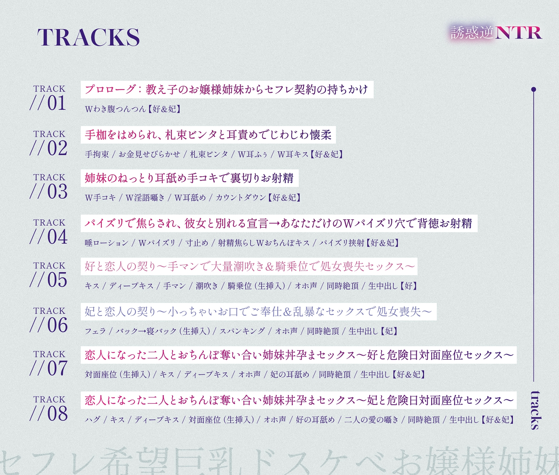 【処女作記念110円/ハート目発情差分付き】セフレ希望巨乳ドスケベお嬢様姉妹のねっとりじわじわ誘惑逆NTR ～彼女を裏切り年頃メスオナホ×2と背徳孕ませ交尾～