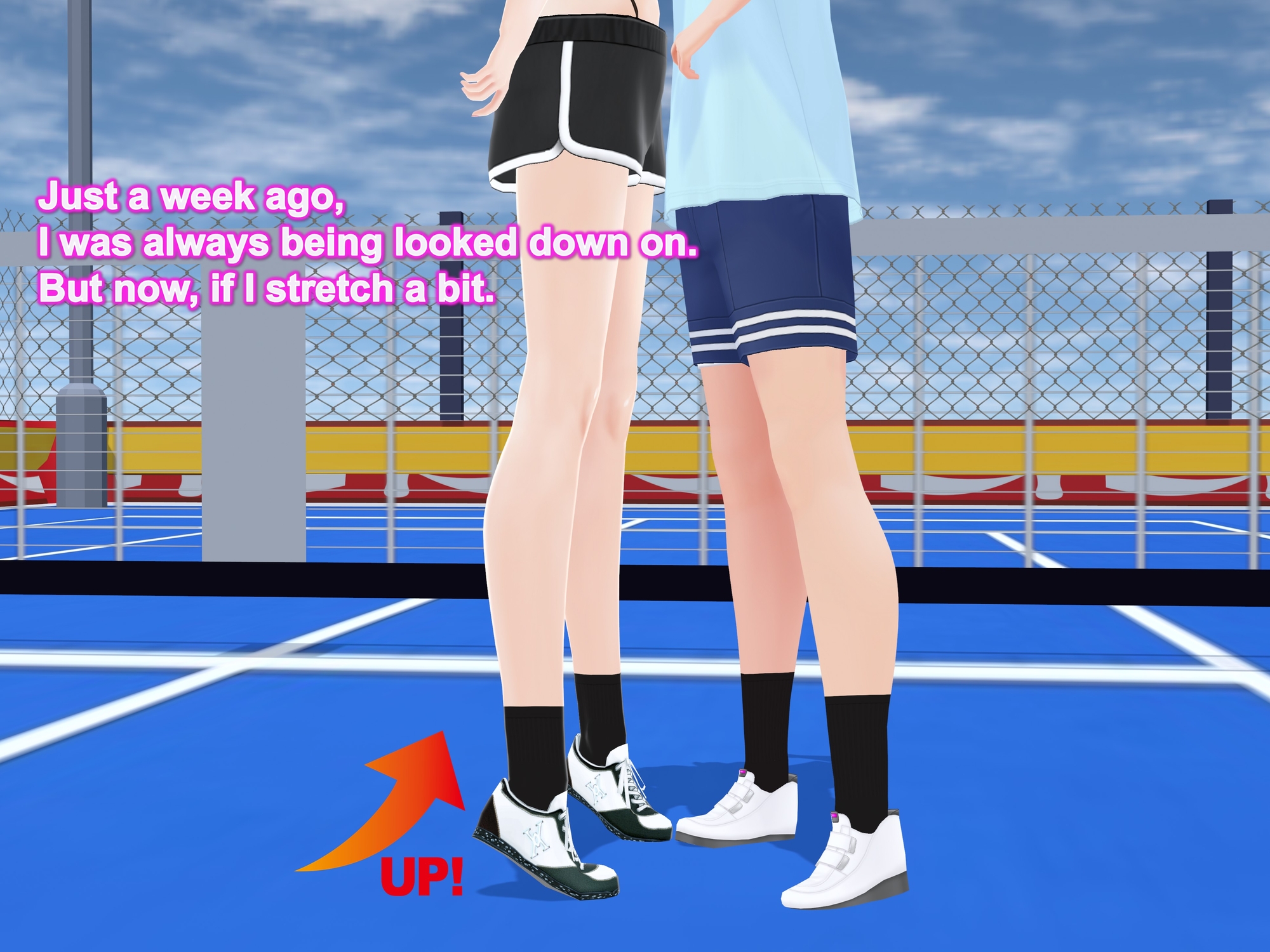 Outgrowing only girls, Overtake boys, Growth sound. Tennis Arc