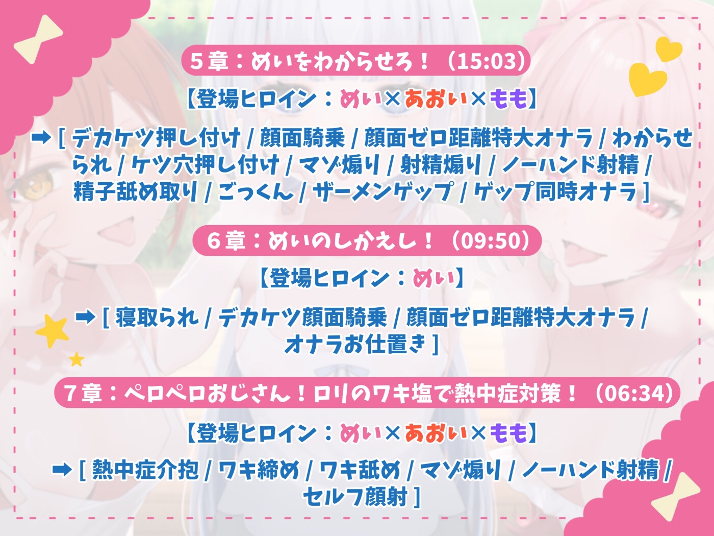 【お下品特化】パパ活ごっこ♡おじさんざっこぉ～♡姪っ子メ○ガキ三つ子に搾られまくる、俺の夏。【マゾ向け】