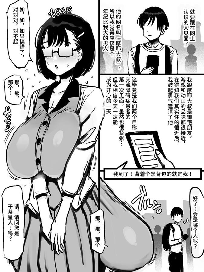 【簡体中文版】ネットで知り合った地味眼鏡爆乳とお友達交尾しちゃう話