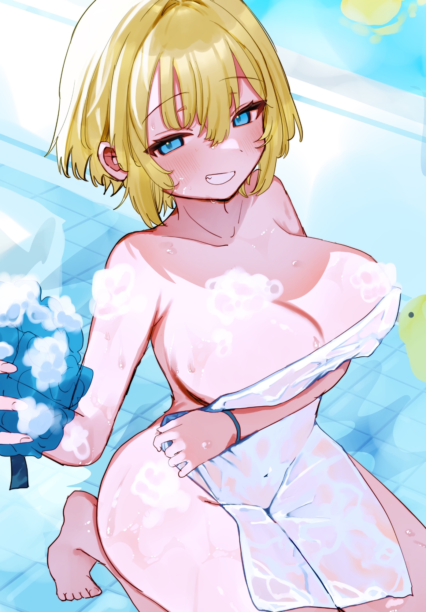 童貞ちんぽ、海外帰りのビッチ幼馴染に 全部食われました。～泡まみれフェラ→ぬるぬる手コキ→ぬる挿入→中出し&首絞めおねだり♡～