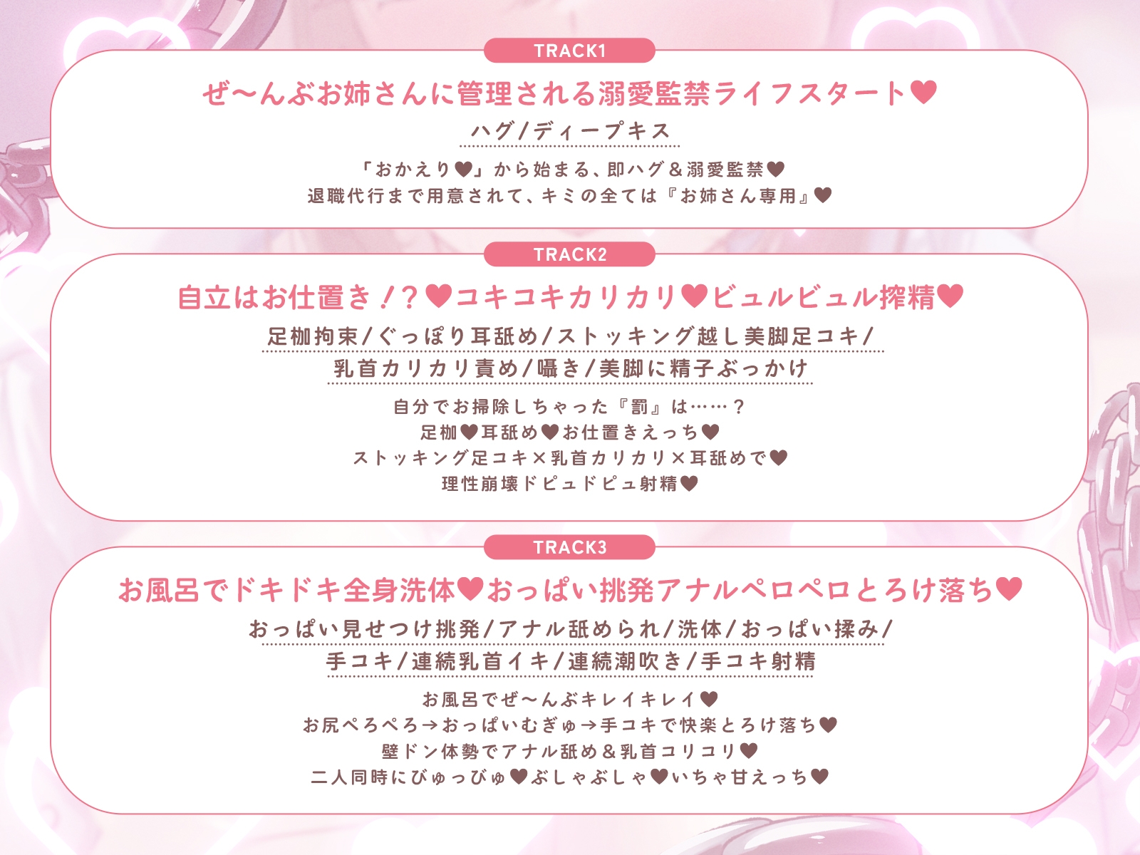 【✅❌期間限定40%オフ❌✅】デカ乳しごデキお姉さんのイチャ甘❌監禁❌365days♡ ～上から下まで♡24時間おまかせ性活♡～