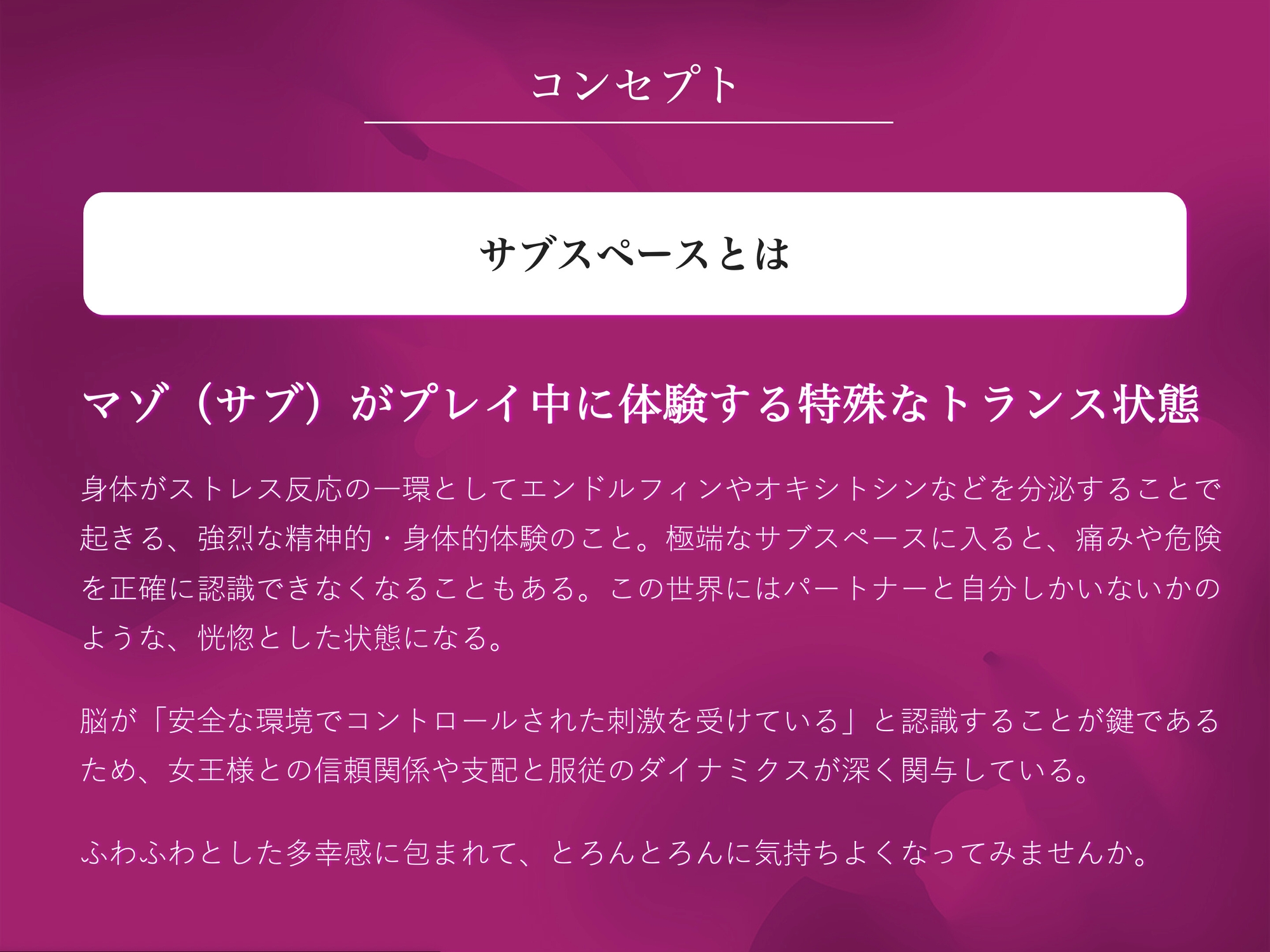 サブスペース・トリップ...お姉様に完全にコントロールされる多幸感で何もかも忘れてトランス絶頂