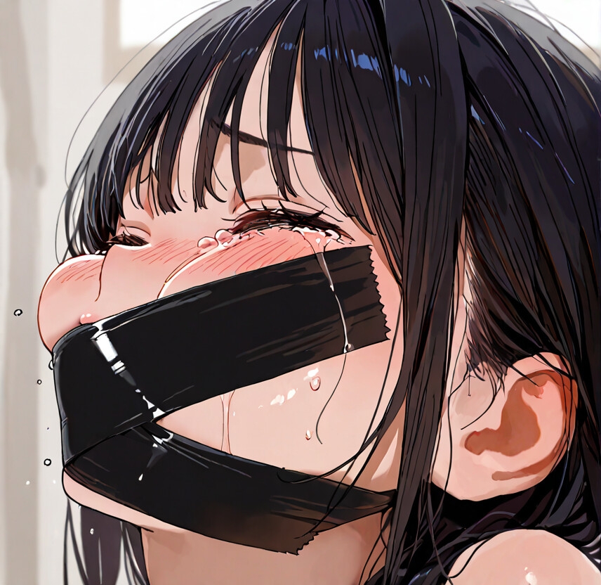 【厳重猿轡 むぐぅううう！】ハンカチ6枚口に詰め込みテープで完全封印、電マで強○絶頂～拘束されて動けない女の子の末路～