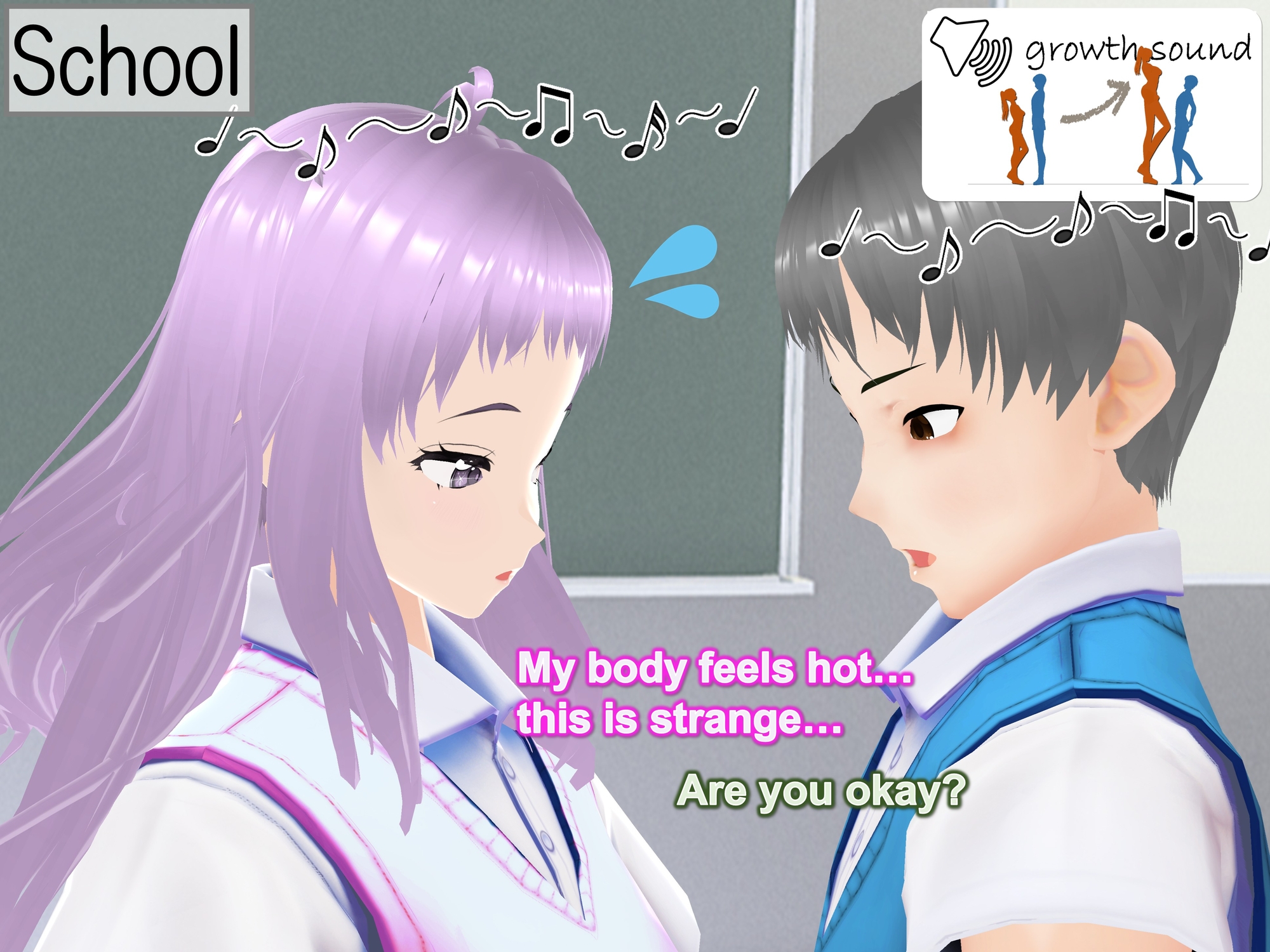 Outgrowing only girls, Overtake boys, Growth sound. Step Arc