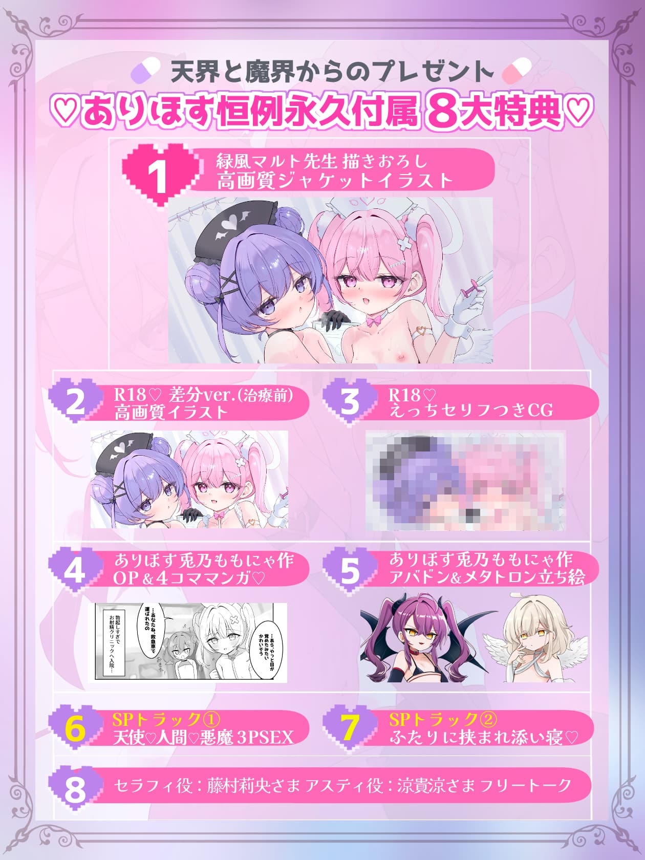 【甘やかし3時間半♡】ミニ天使❌プチ悪魔の超○リボイス✧ ˚超Hなちんぽ♂治療で昇天射精♡˳ ✧ ～とろとろORいいなりHルート選択‼️～【4ヒロイン処女喪失H♡】