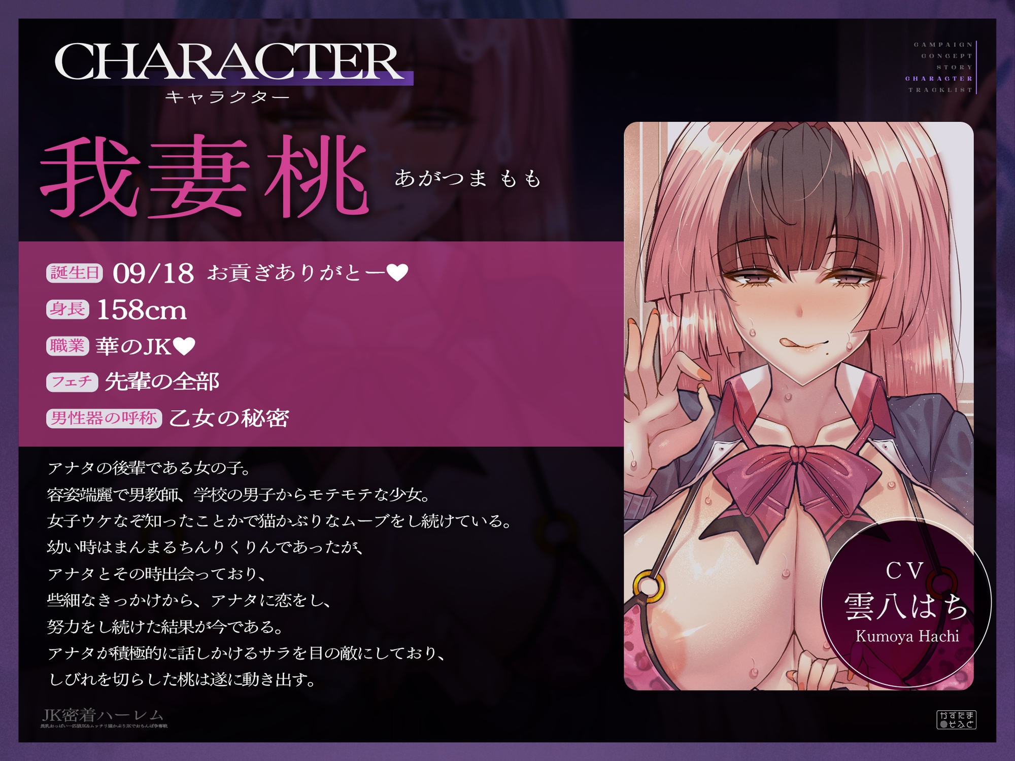 【密着フォーリーサウンド/ドスケベ事後差分イラスト】JK密着ハーレム～長乳おっぱい一匹狼JK&ムッチリ猫かぶりJKでおちんぽ争奪戦～【KU100】