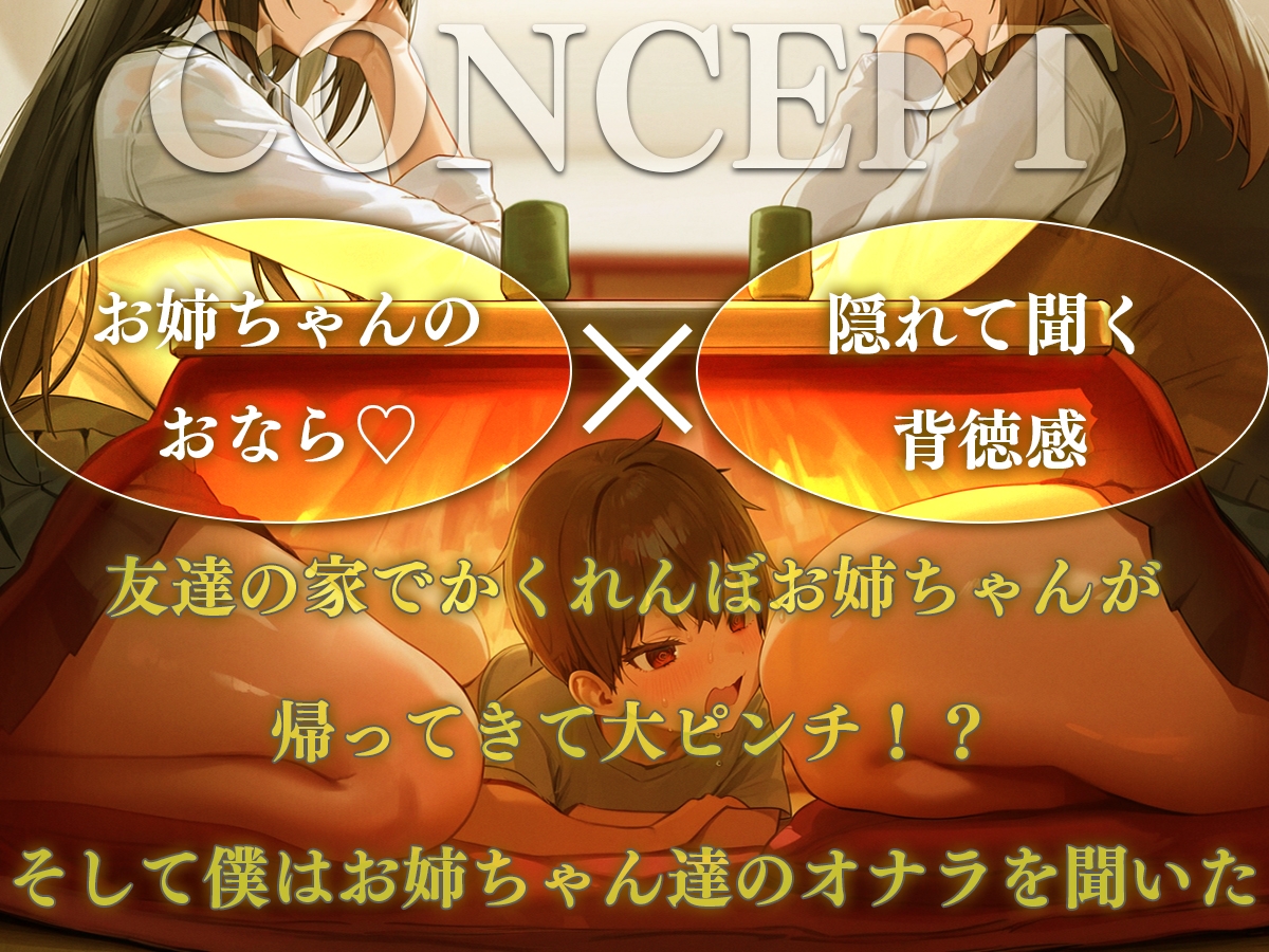 【M向け】友達のお姉ちゃんのコタツに潜入！〜憧れのお姉ちゃんのオナラは臭くてイイ音でした〜