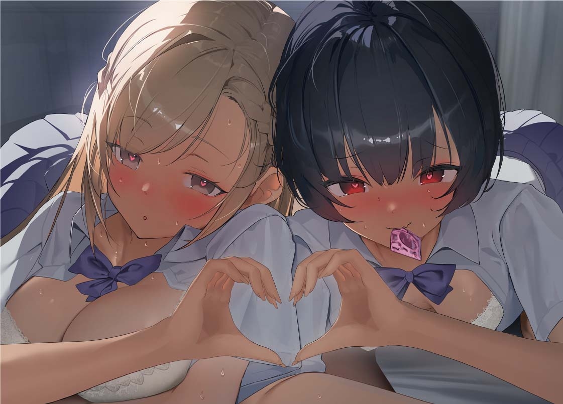 【密着耳舐め】どすけべダブルJKりりんとはらり～甘々JK二人に両耳元で囁かれながら中出し甘やかし交尾～