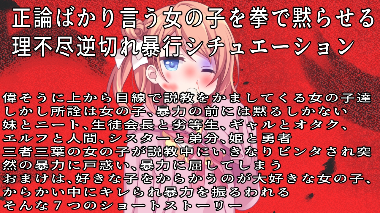 (ビンタ特化)ウルサイ黙れ～正論パンチをかます女に鉄拳制裁～