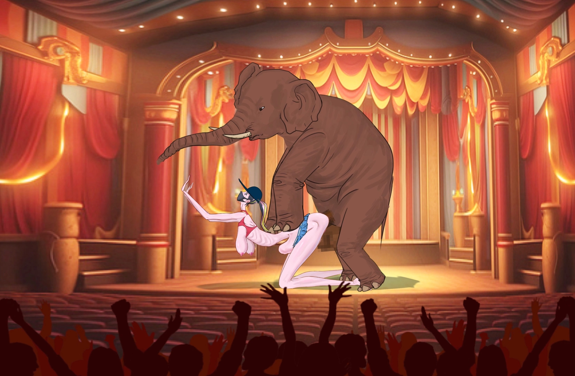 女性動物調教師がサーカスで象に性的暴行を受け、膣脱を患う