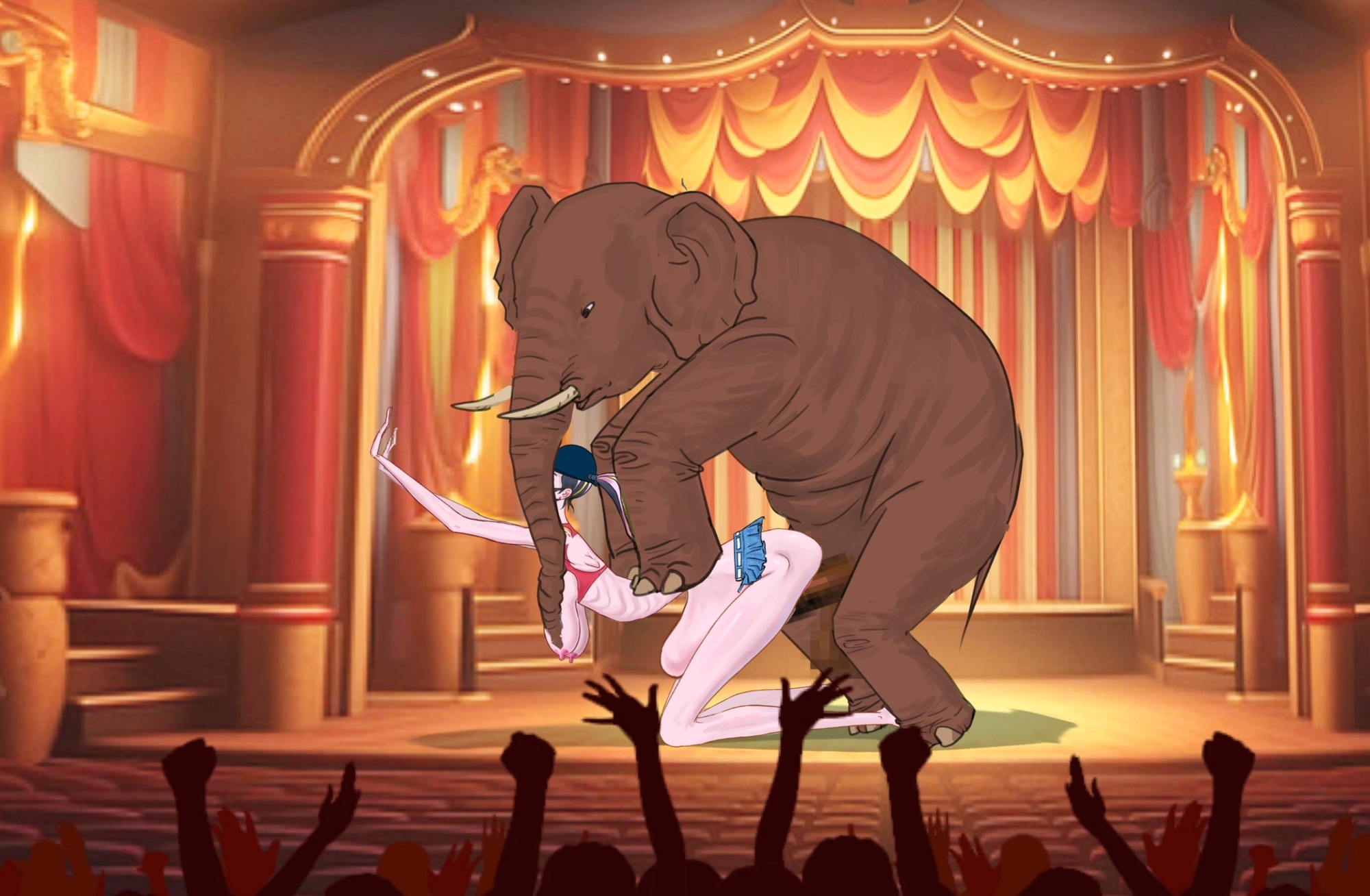 女性動物調教師がサーカスで象に性的暴行を受け、膣脱を患う