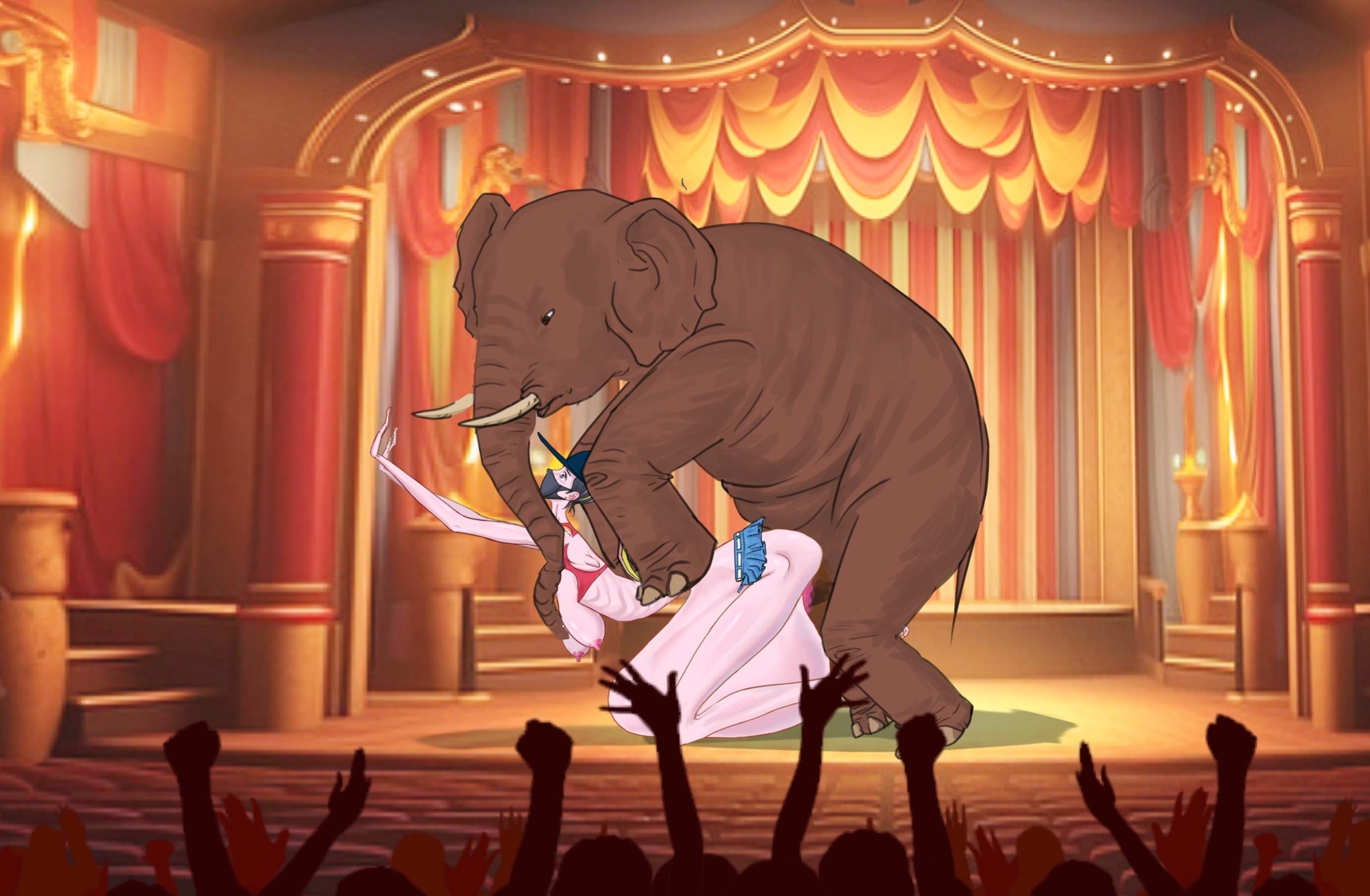 女性動物調教師がサーカスで象に性的暴行を受け、膣脱を患う