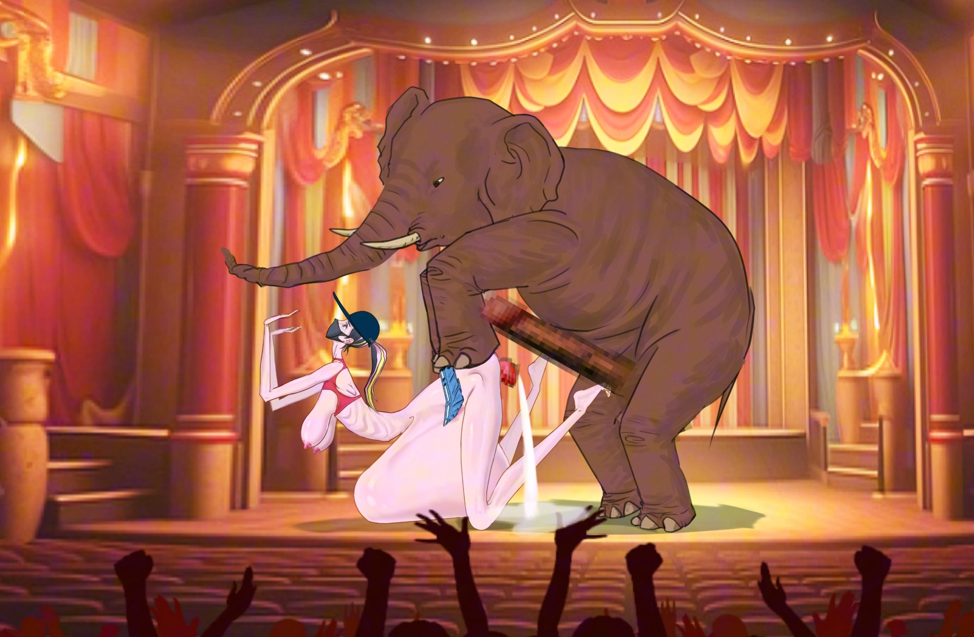 女性動物調教師がサーカスで象に性的暴行を受け、膣脱を患う