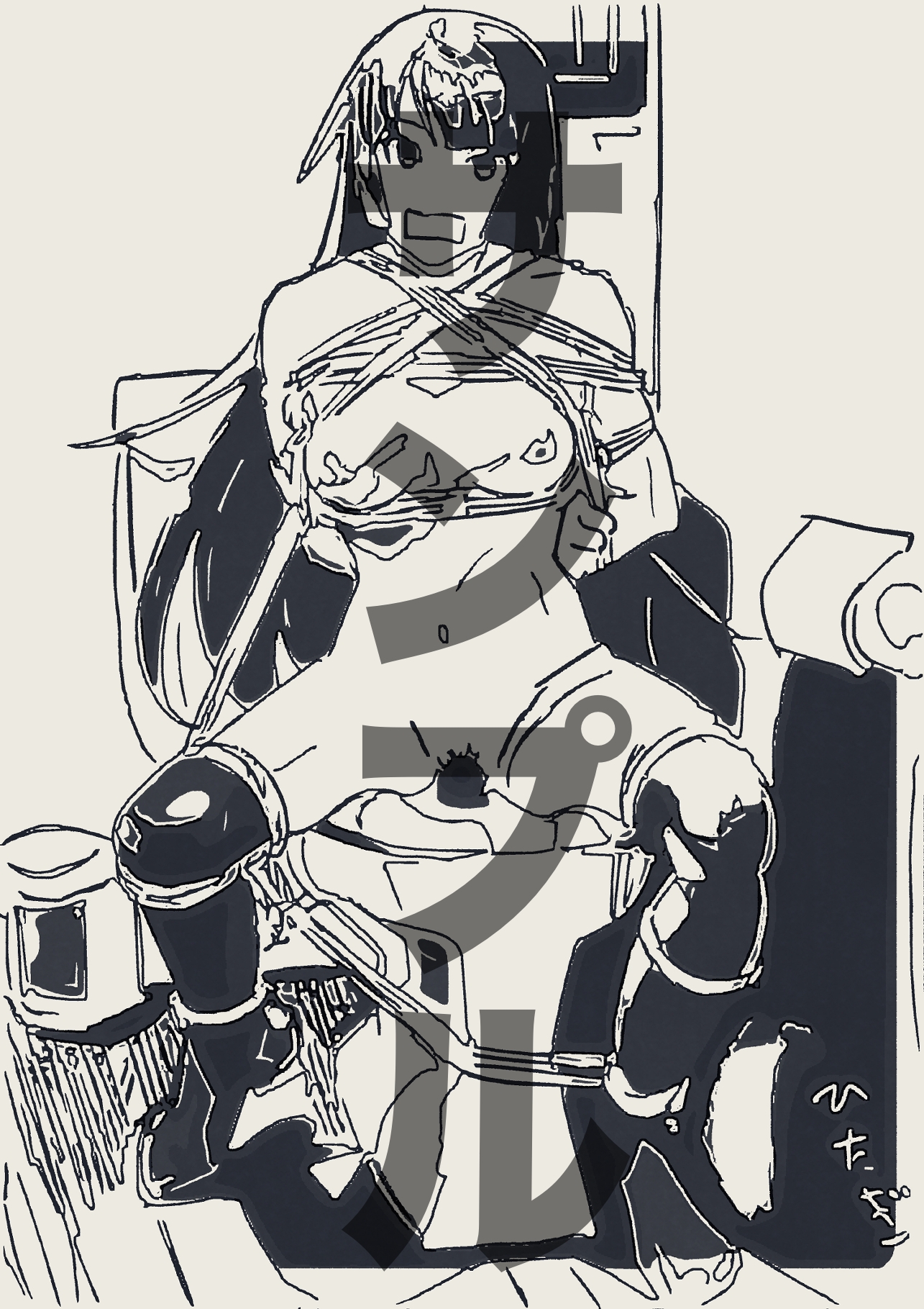 戦○ヶ原ひたぎ 緊縛(線画)