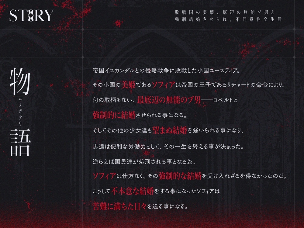 敗戦国の美姫、最底辺の無能ブ男と強○結婚させられ、不本意性交(セックス)生活