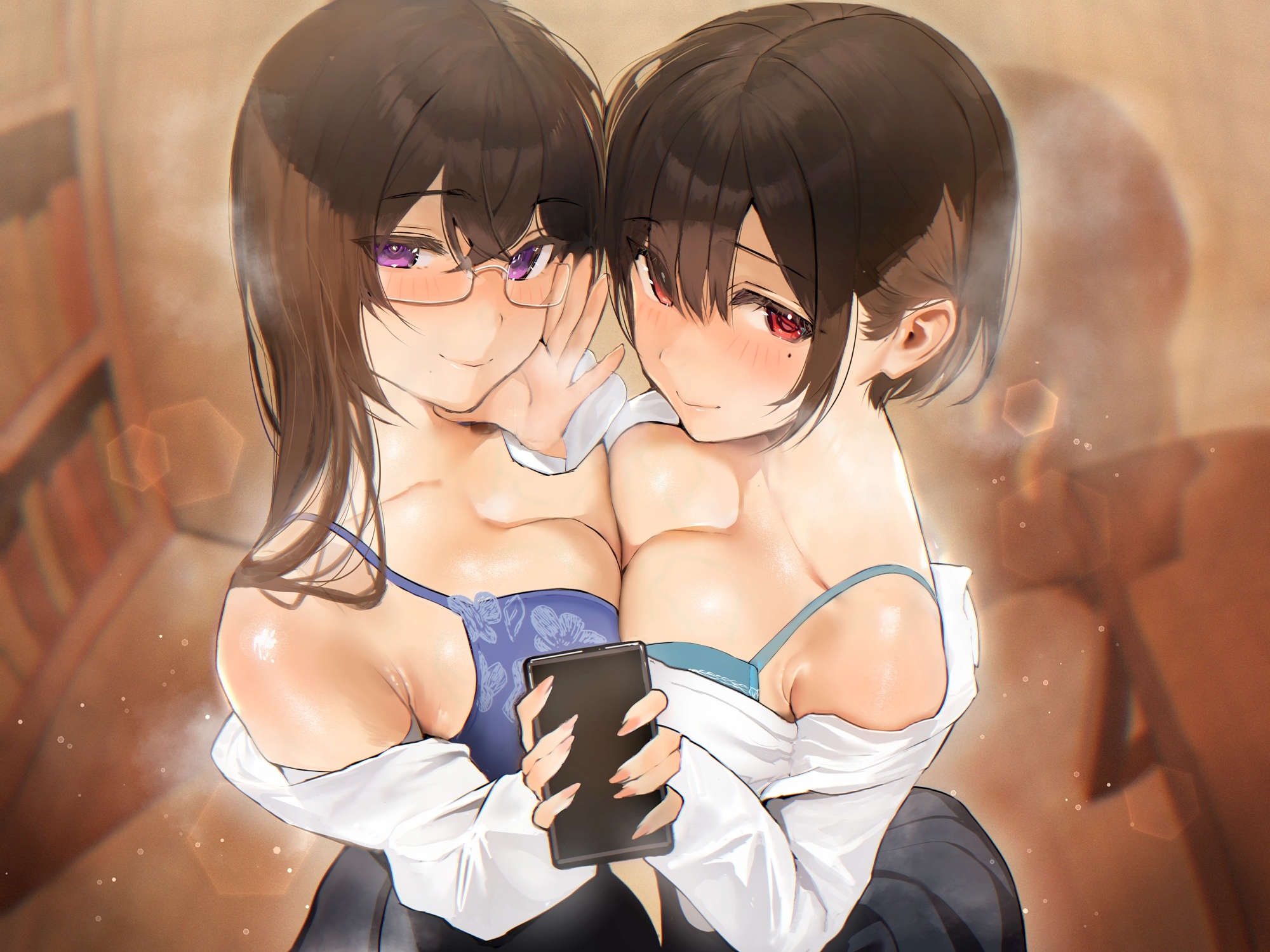 【本編4時間越え】文芸部少女(ビッチ)×2の金玉グツらせ#エロ動画解説プレイ♪～【KU100】