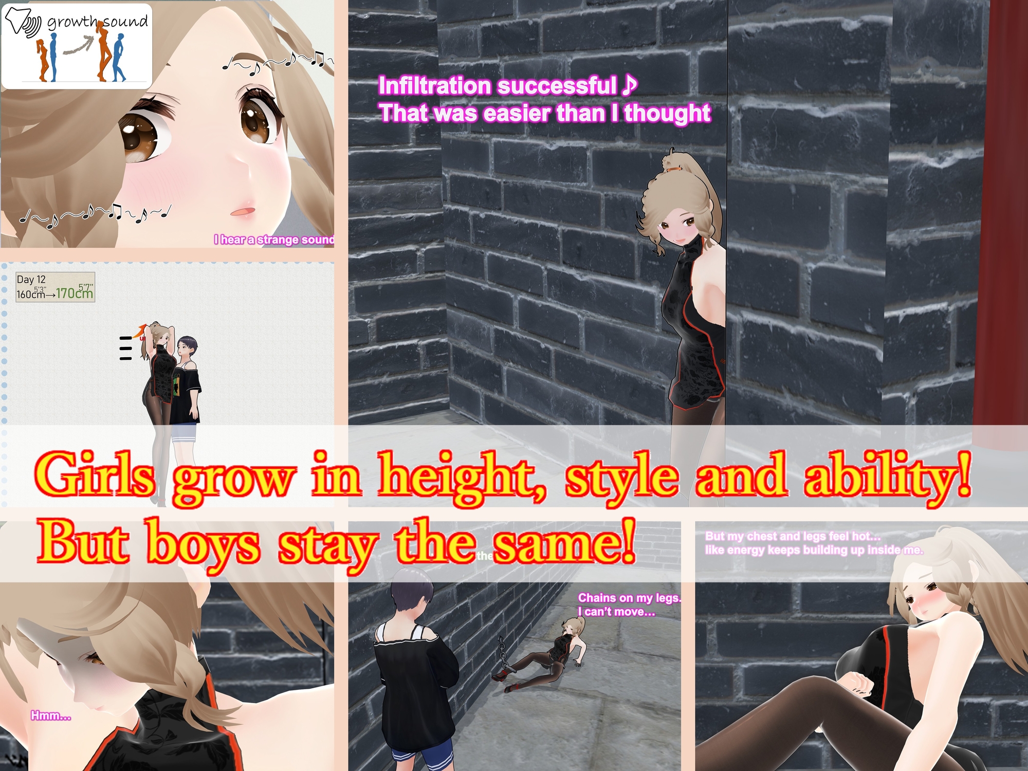 Outgrowing only girls, Overtake boys, Growth sound. Captured Girl Arc