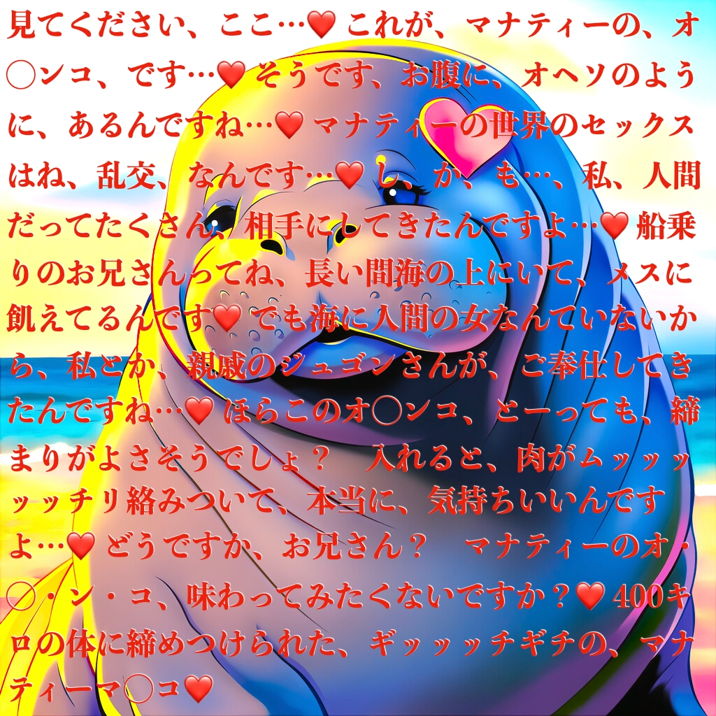マナティーとぬちゃぬちゃセックス〜400キロの巨体から繰り出される肉の波があなたを包み込んでいく〜【CV:結音しなん】