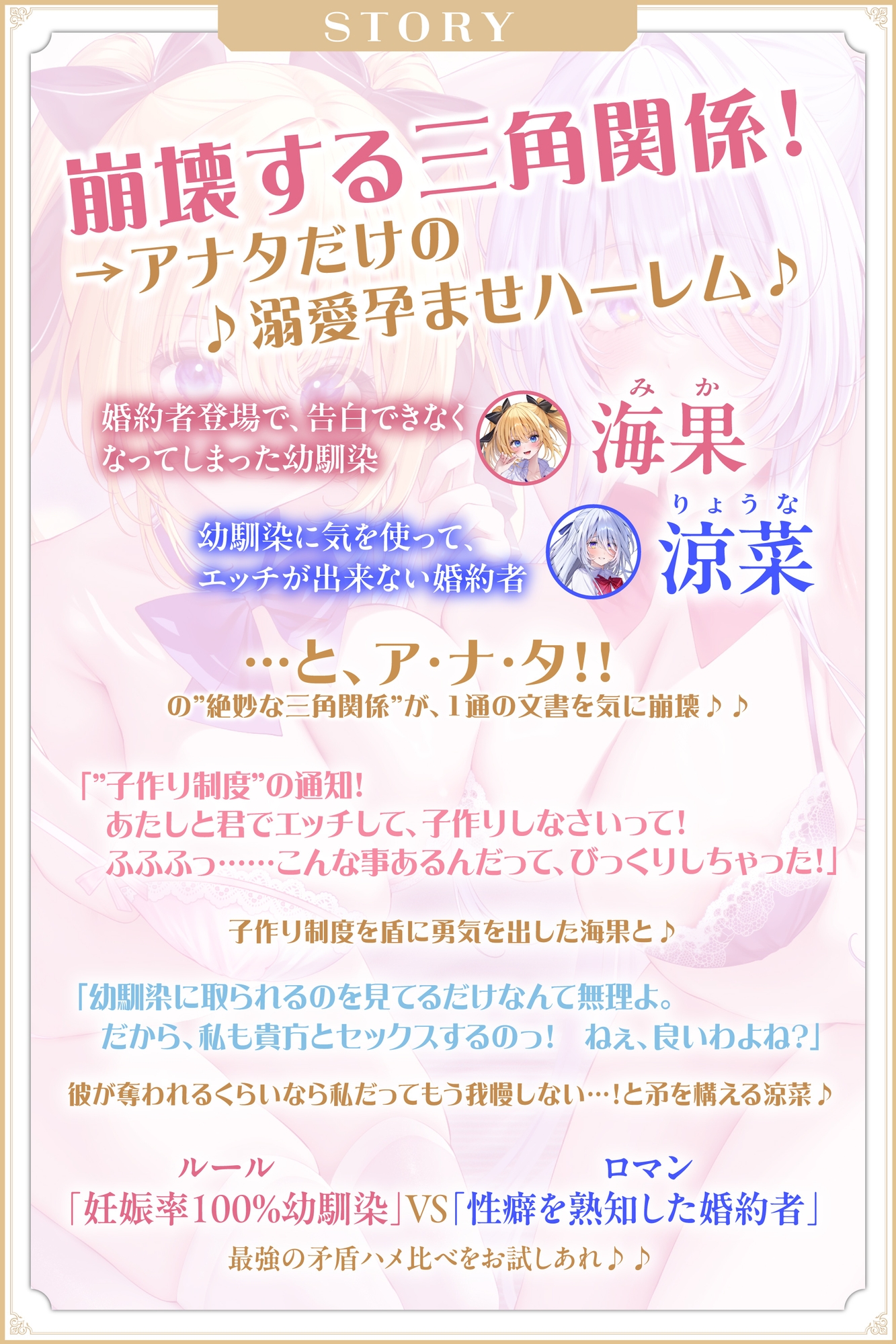 【5周年超特大作品!!】孕ませ教室 ～妊娠率100%の幼馴染JKと婚約者先輩JKの溺愛ハメ比べ逆レ○プ～《‼13大特典+5大早期特典‼》