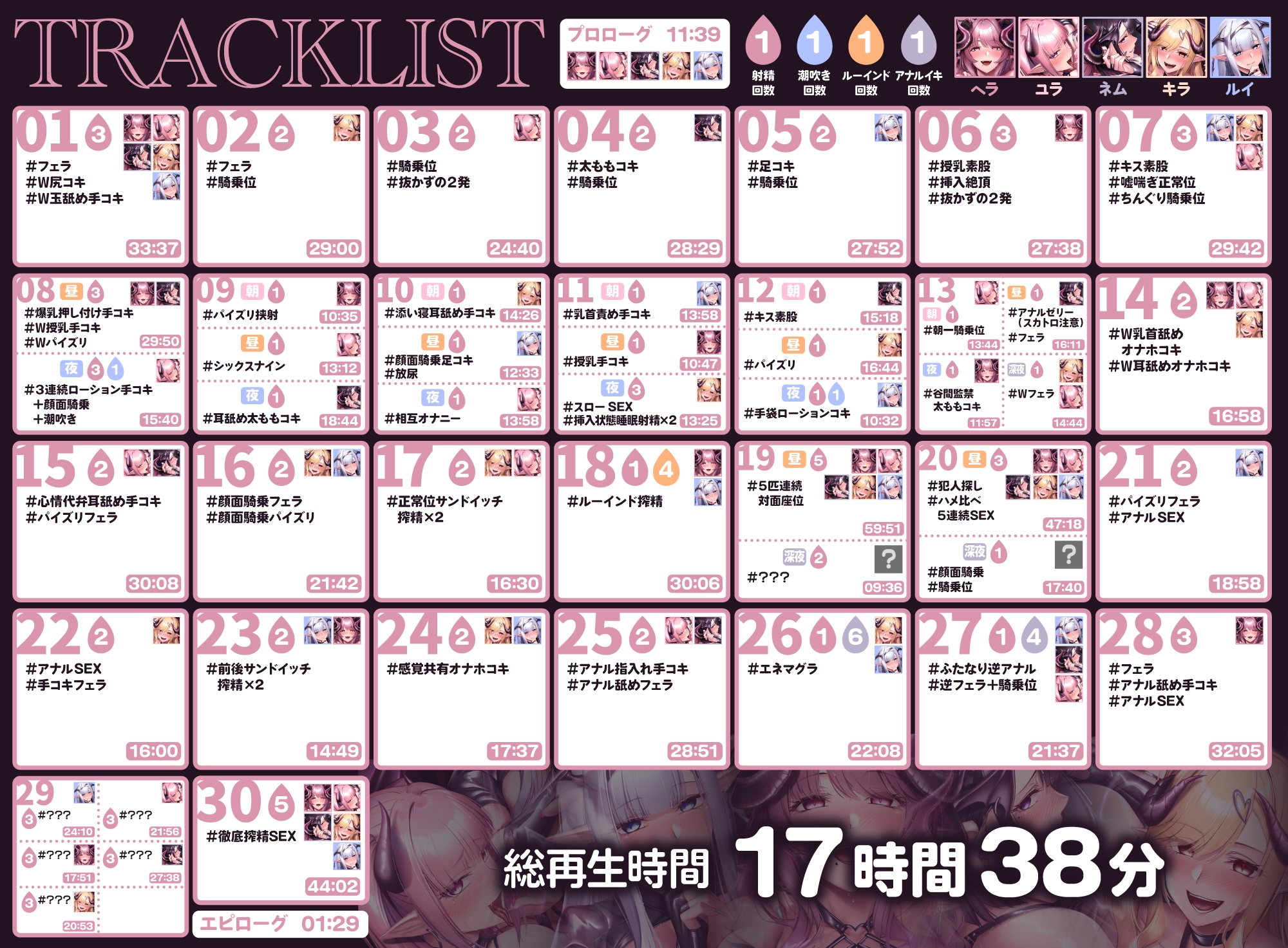 【17時間越え】【絶頂シーン100回】淫魔密室〜100回絶頂しないと出られない部屋〜