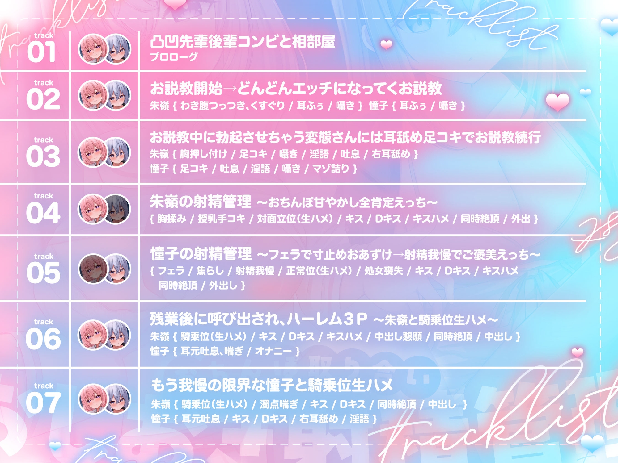 【おちんちんいじめ/差分イラスト有り】あまあま先輩&ツンツン後輩のおちんぽ取り合いおしおき射精管理～正反対ドスケベ凸凹OLのマゾ金玉調教えっち～【KU100】