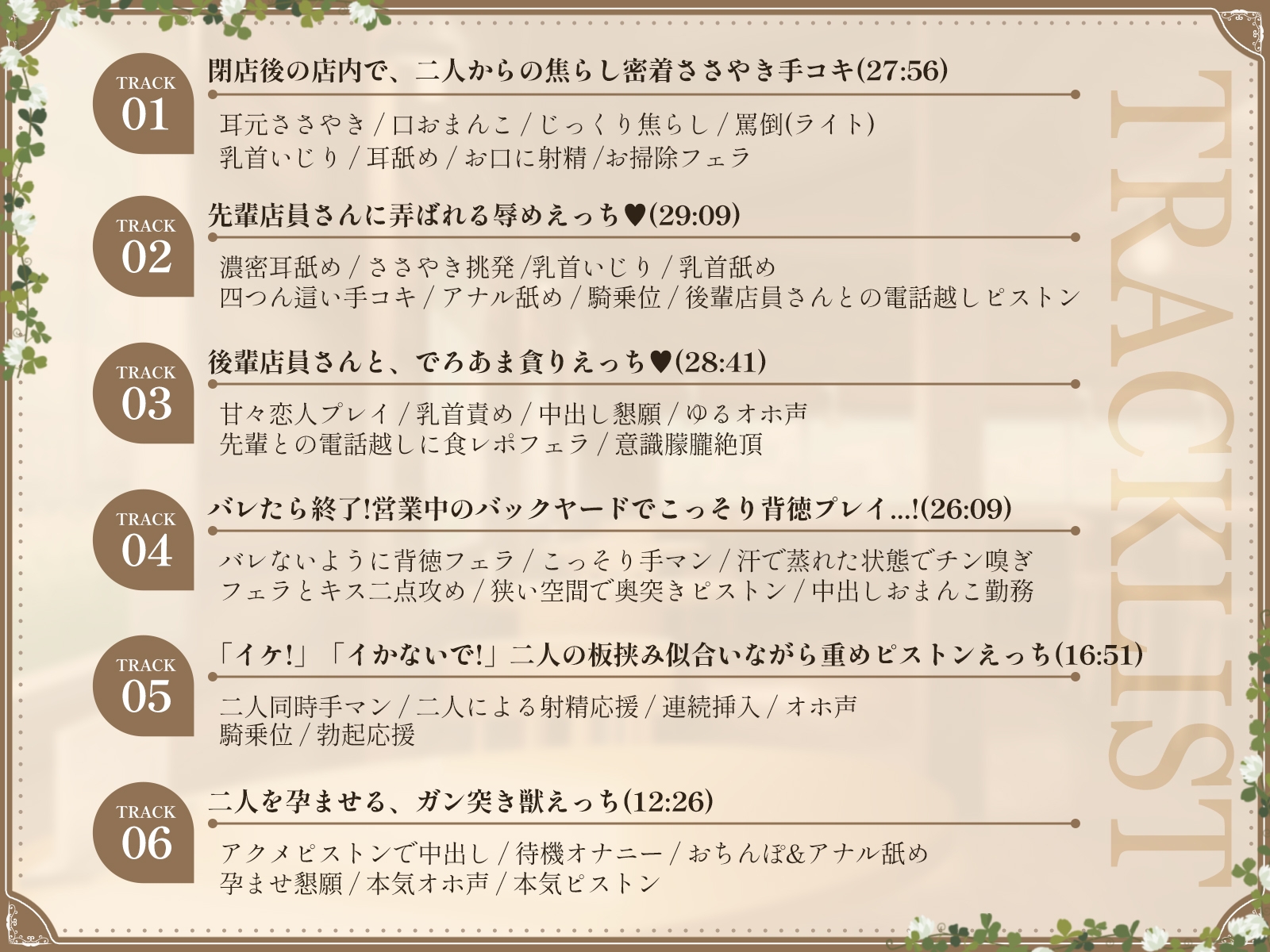 行きつけカフェの美人店員さん二人に搾り取られる話 ~媚び媚び濃密ご奉仕3P~