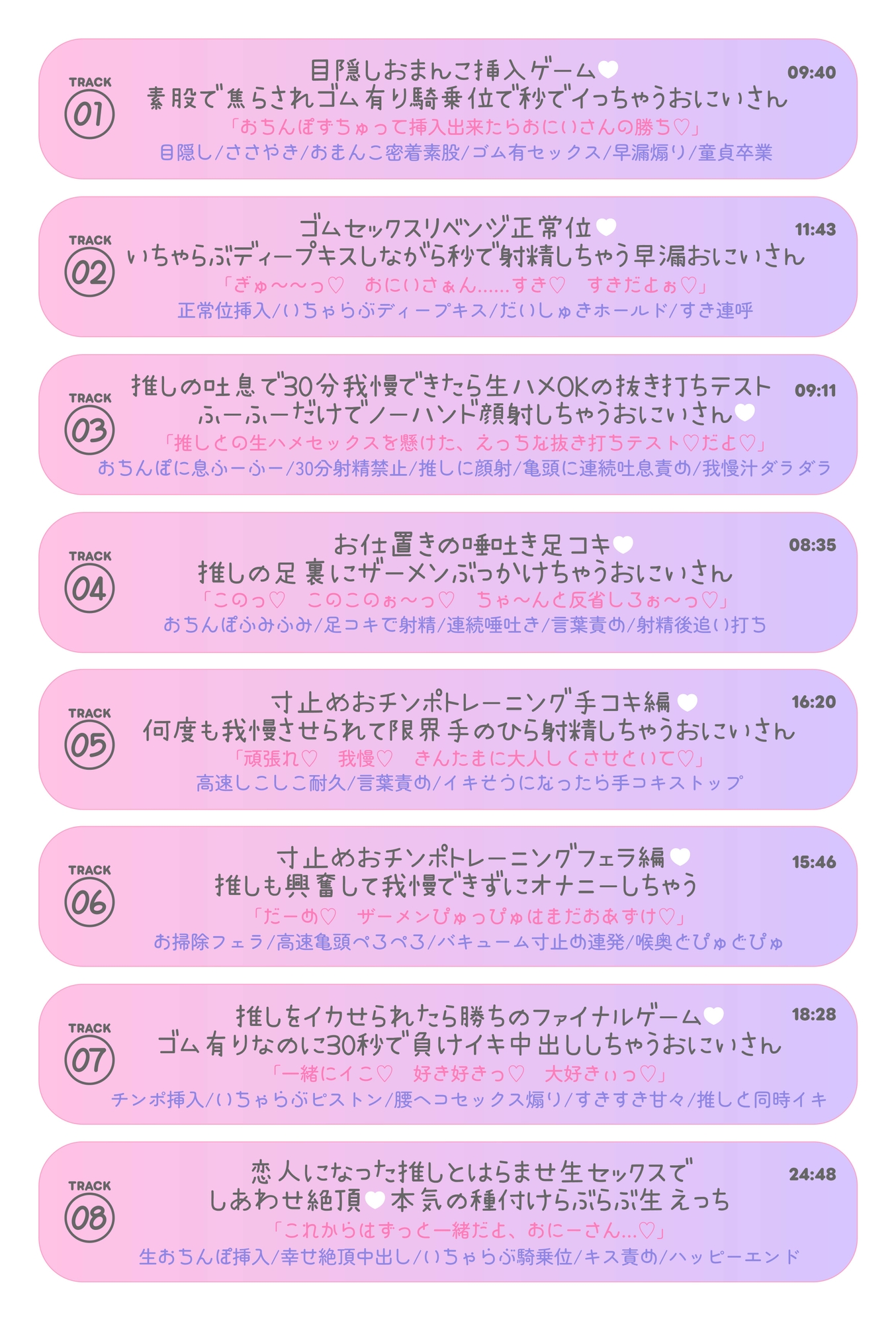 ～前編&後編まとめ買いセット～恋人プラン1年継続特典 重課金早漏M奴○くんを焦らし果て 甘サドな推しのえっちなご褒美ボイス