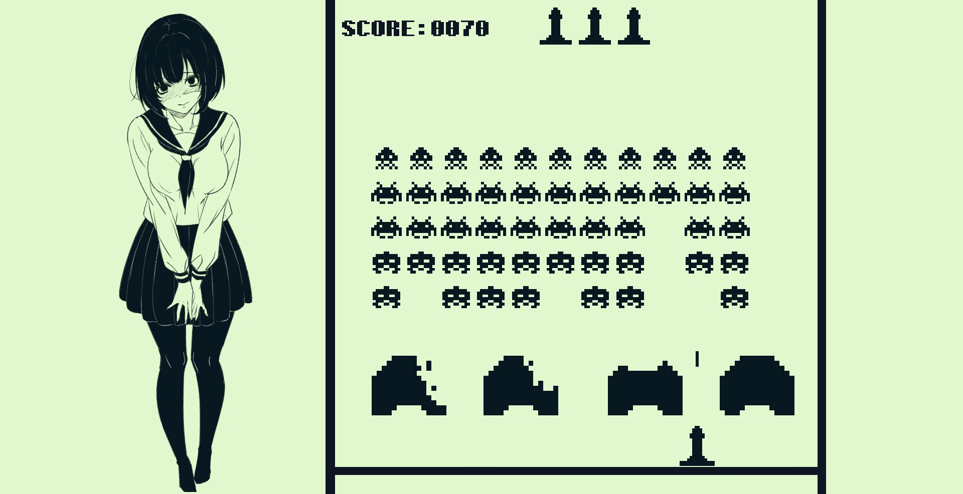 脱衣ンベーダーゲーム