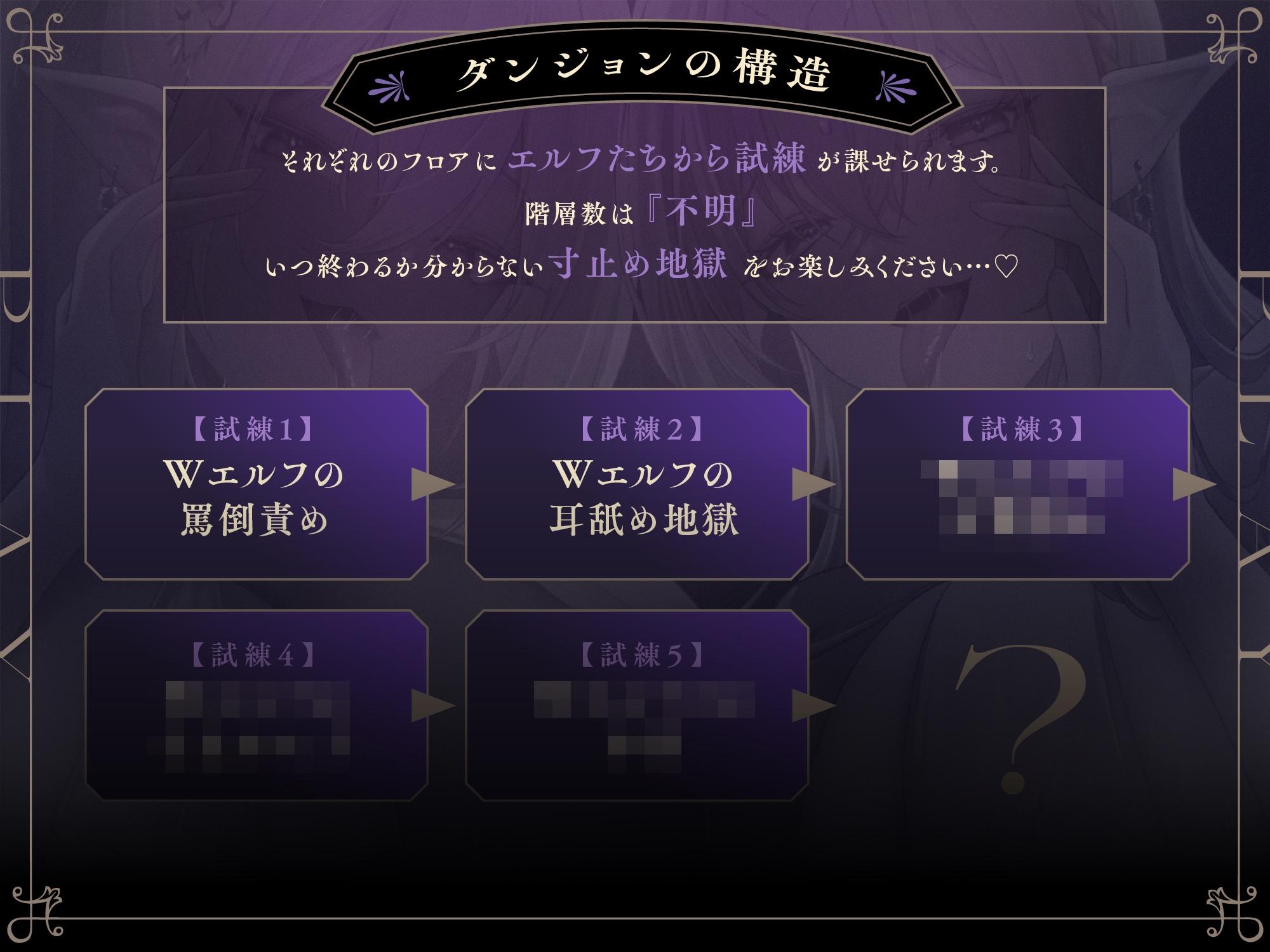 ✅豪華10大特典!✅【達成率1%】囁きオナサポ寸止めダンジョン～Wダウナーエルフによるマゾ診断～