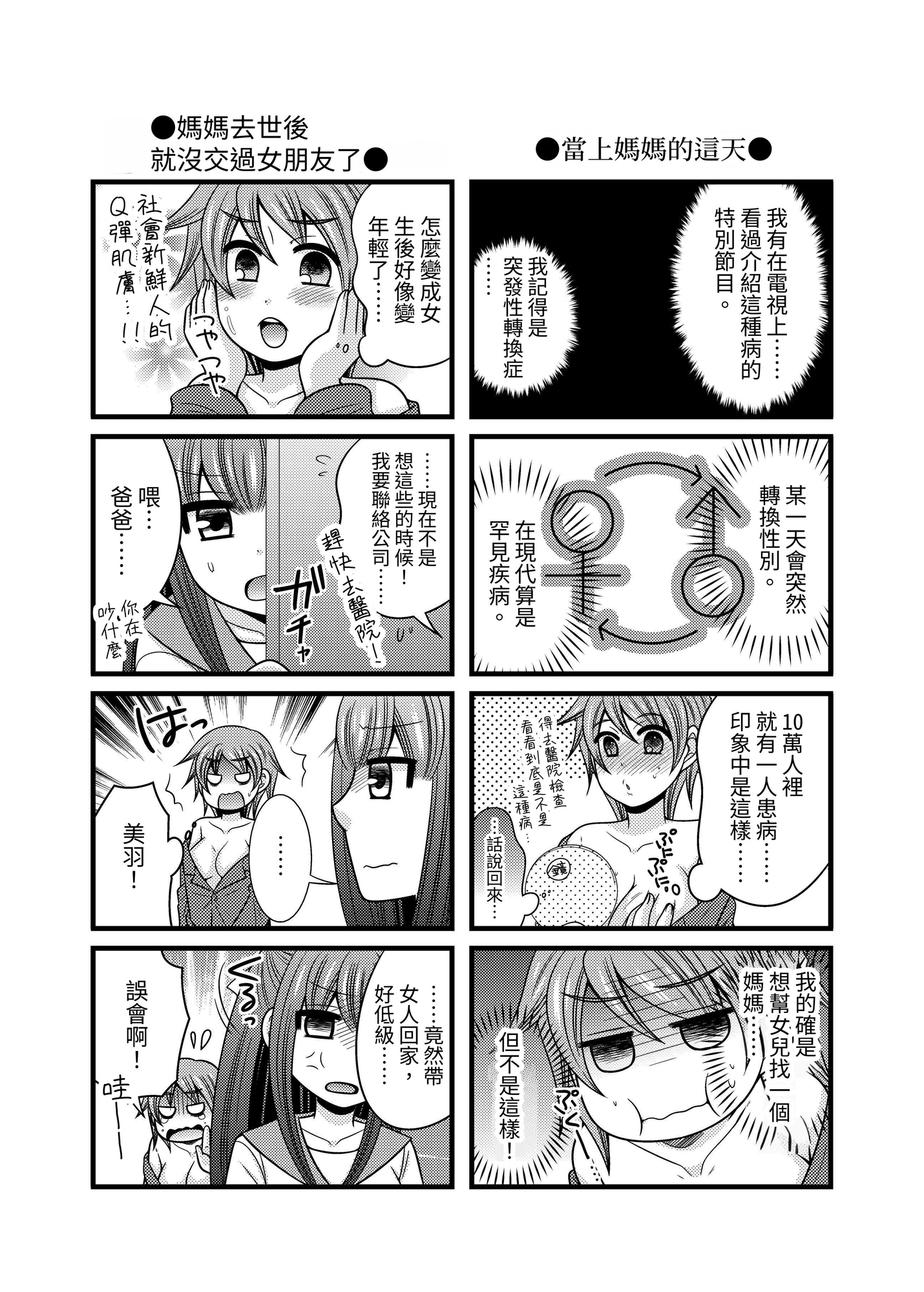 【繁体中文版】おじさんが女の子になる4コマ1+1.5