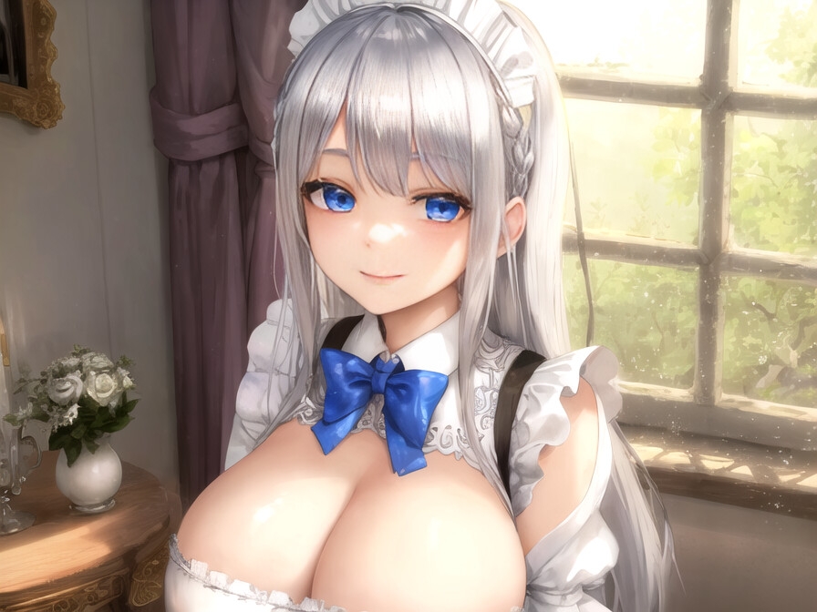 甘えん坊な銀髪巨乳メイドは幼馴染の旦那様に愛されたい~ゼロ距離密着添い寝でこっそりラブ堕ち性活~【バイノーラル/中出し/ラブラブ】
