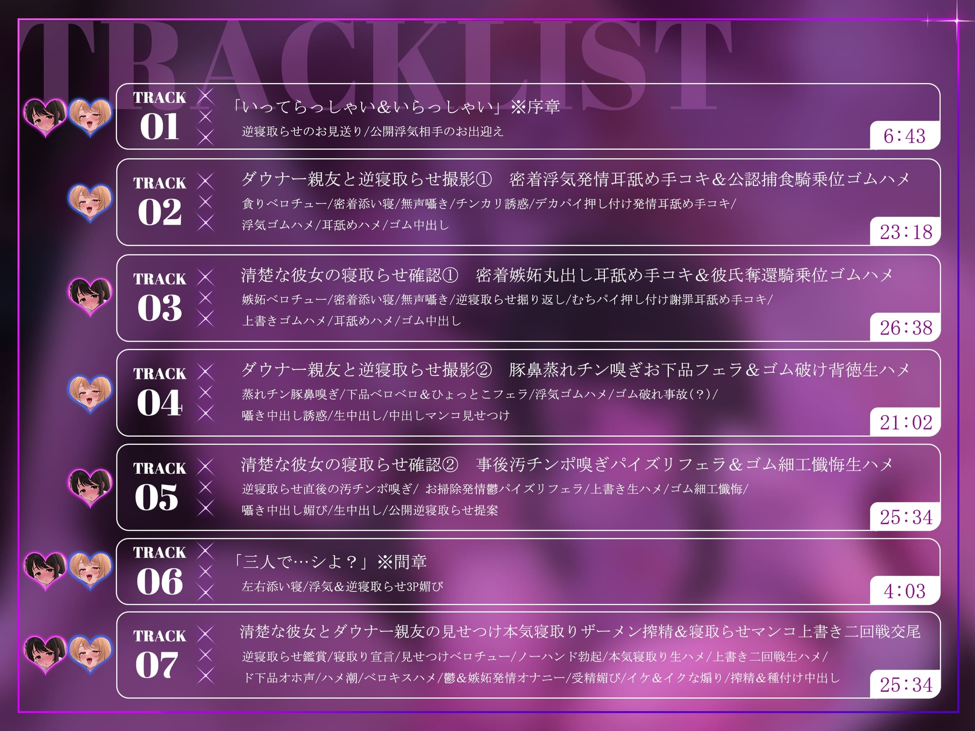 【1.5周年記念110円/事後差分イラスト&マンガ付き】彼女公認逆寝取らせ～鬱シコ希望清楚彼女&浮気希望ギャル親友の公開&後悔チン媚び3P～【KU100】