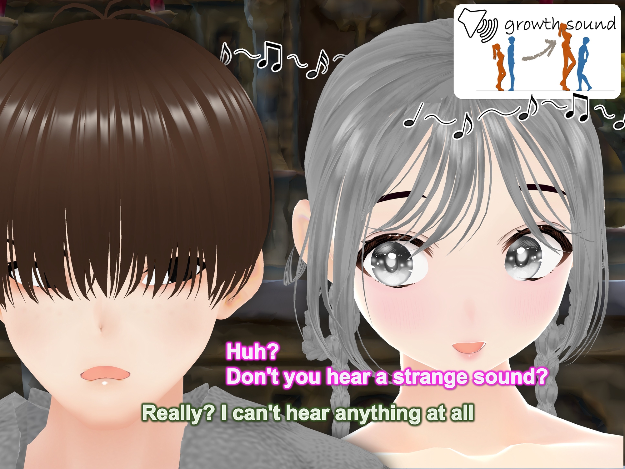 Outgrowing only girls, Overtake boys, Growth sound. church Arc