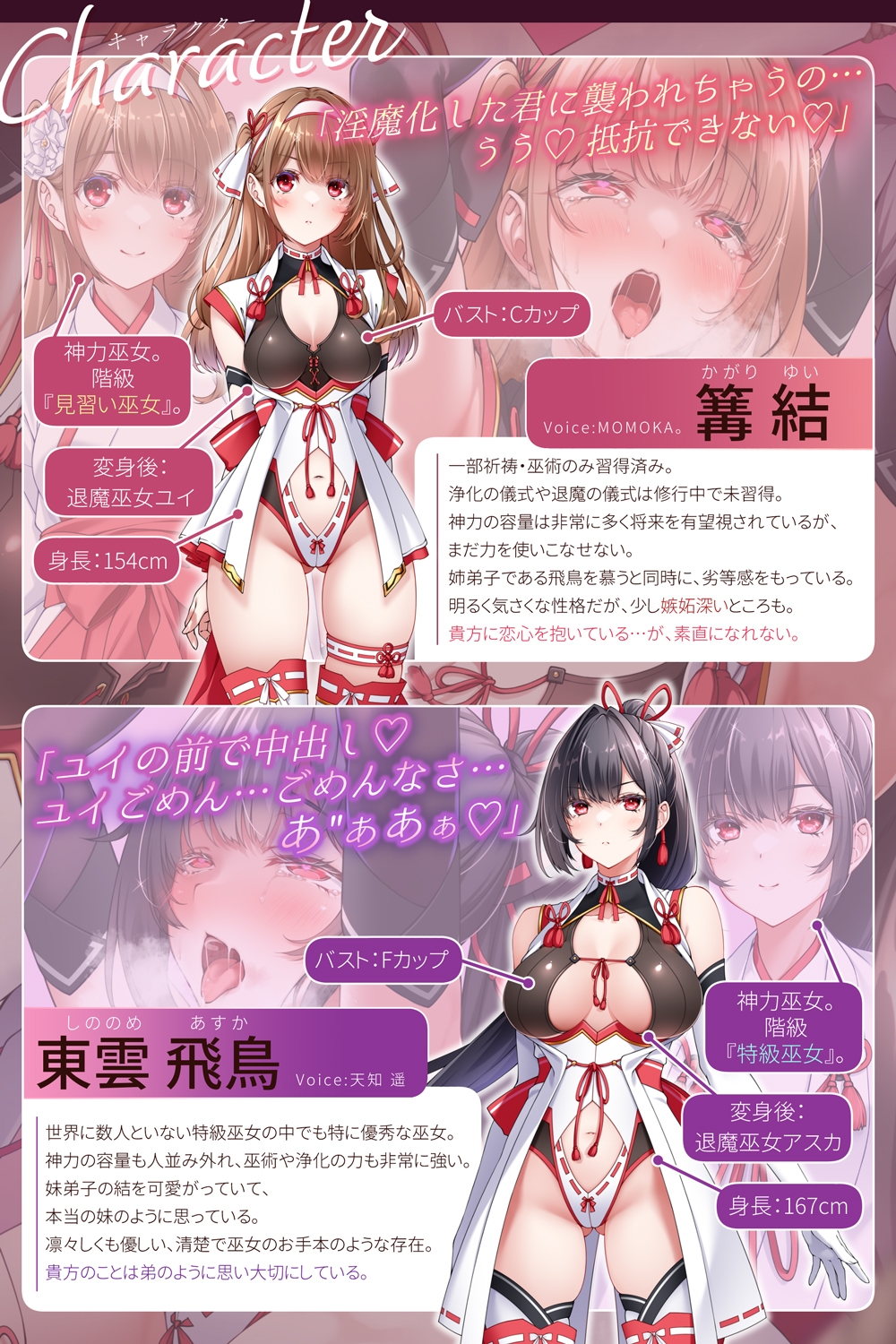 【✅嫉妬姦×快楽堕ち】双堕ち退魔巫女～大好きすぎておまんこ負けちゃう♡快楽♡甘・凌・辱でハーレム連鎖堕ち～