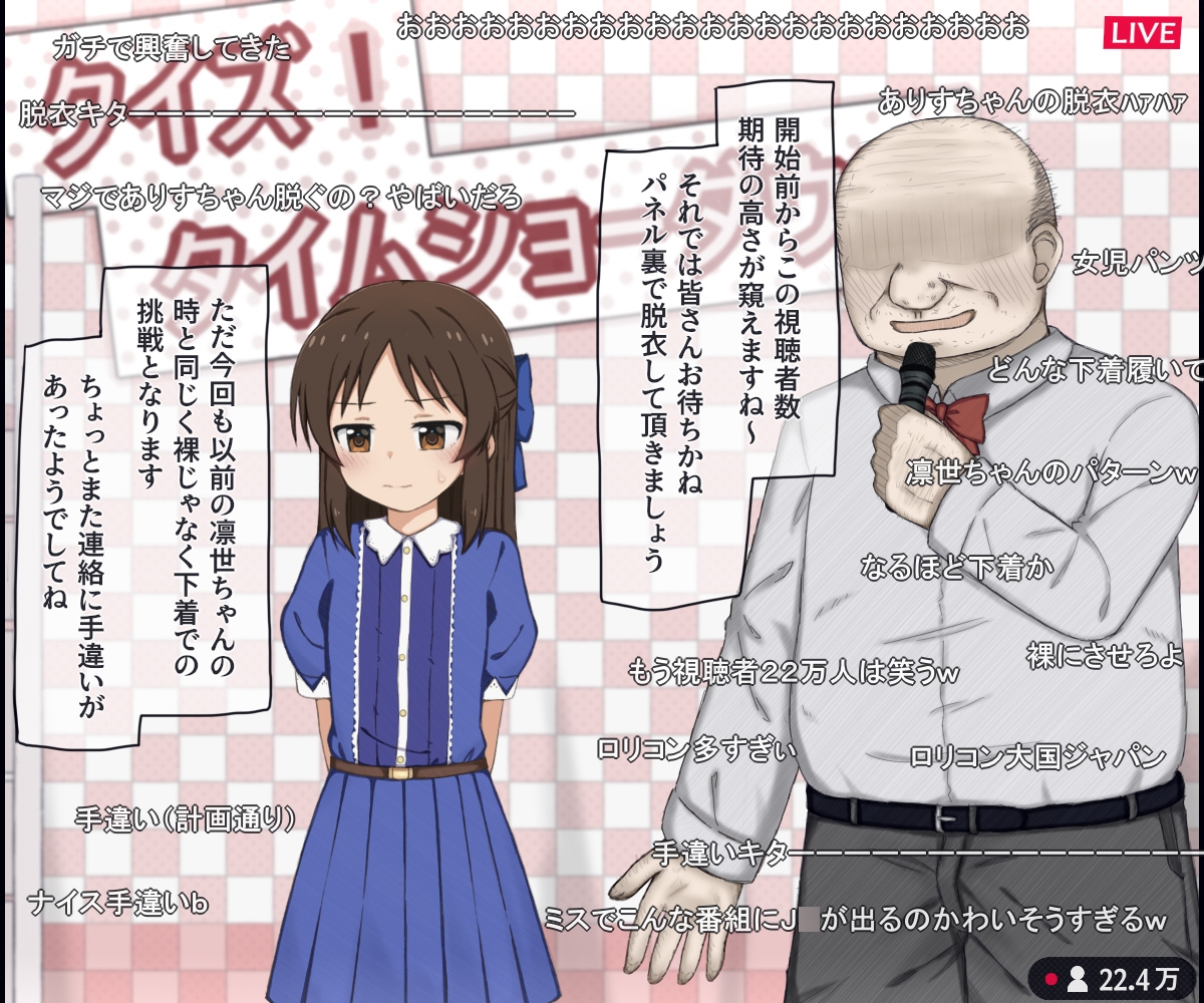 生放送のエロクイズバラエティに出演するJ○アイドルの話