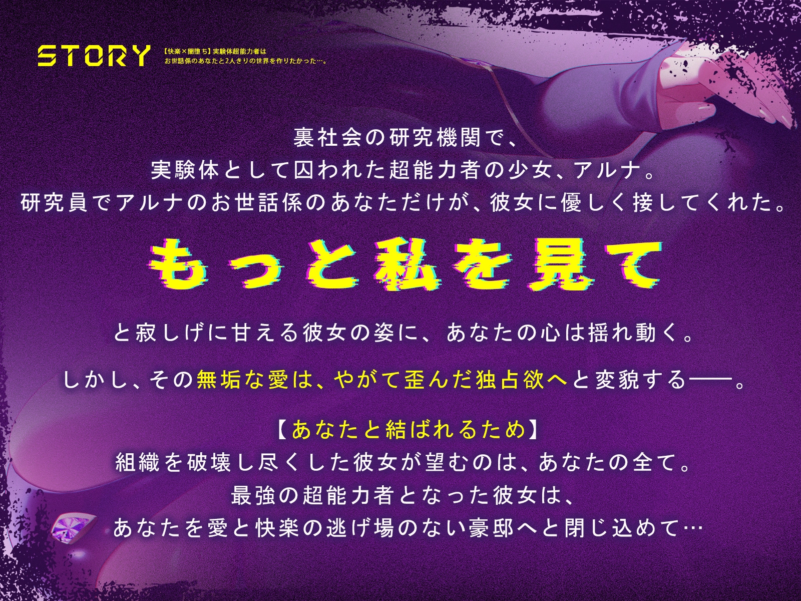 【快楽×闇堕ち】実験体超能力者は、お世話係のあなたと2人きりの世界を作りたかった・・・。【KU100収録】