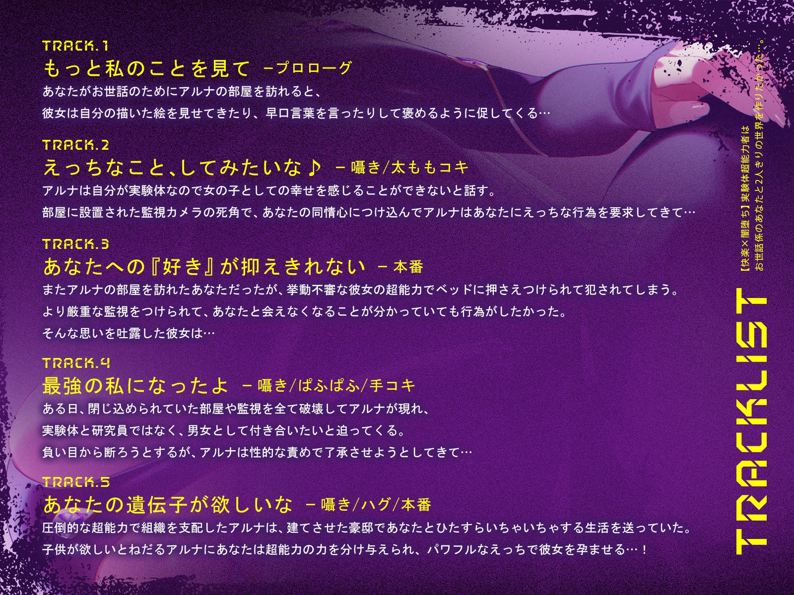【快楽×闇堕ち】実験体超能力者は、お世話係のあなたと2人きりの世界を作りたかった・・・。【KU100収録】