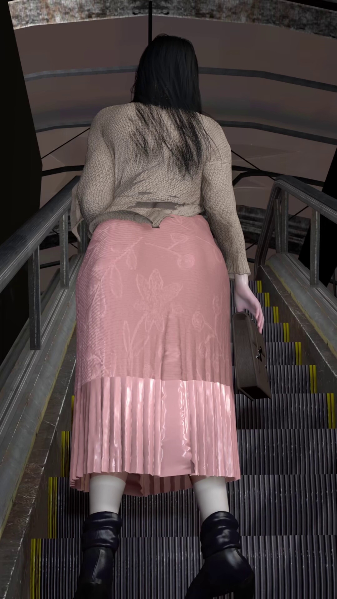 【旧作DL】ゆうな-駅改札方面行き-上りエスカレーター-盗〇_パンチラ-私服-14分43秒