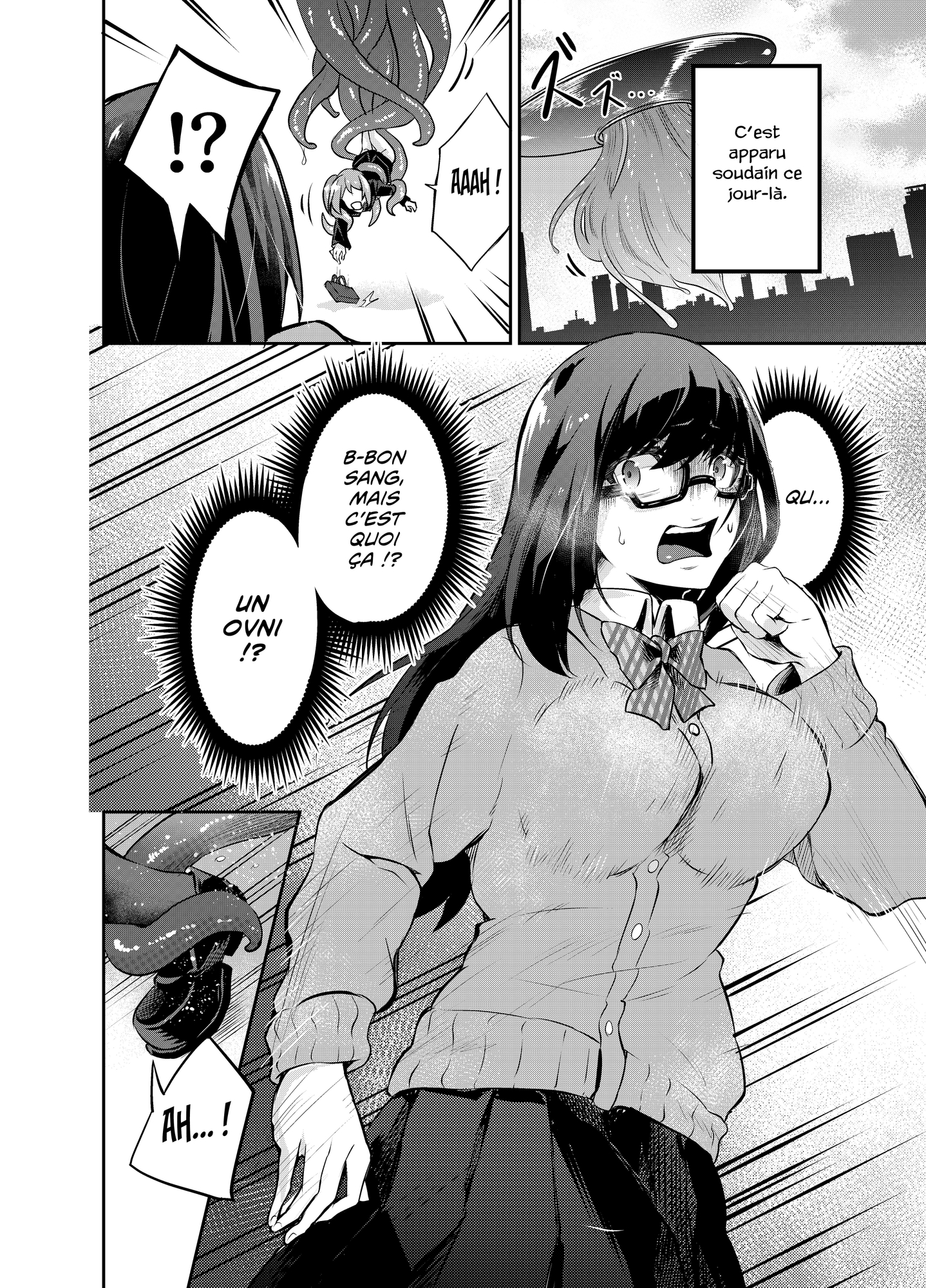 【フランス語版】巨乳の地味メガネっ子が触手で快楽堕ちする話