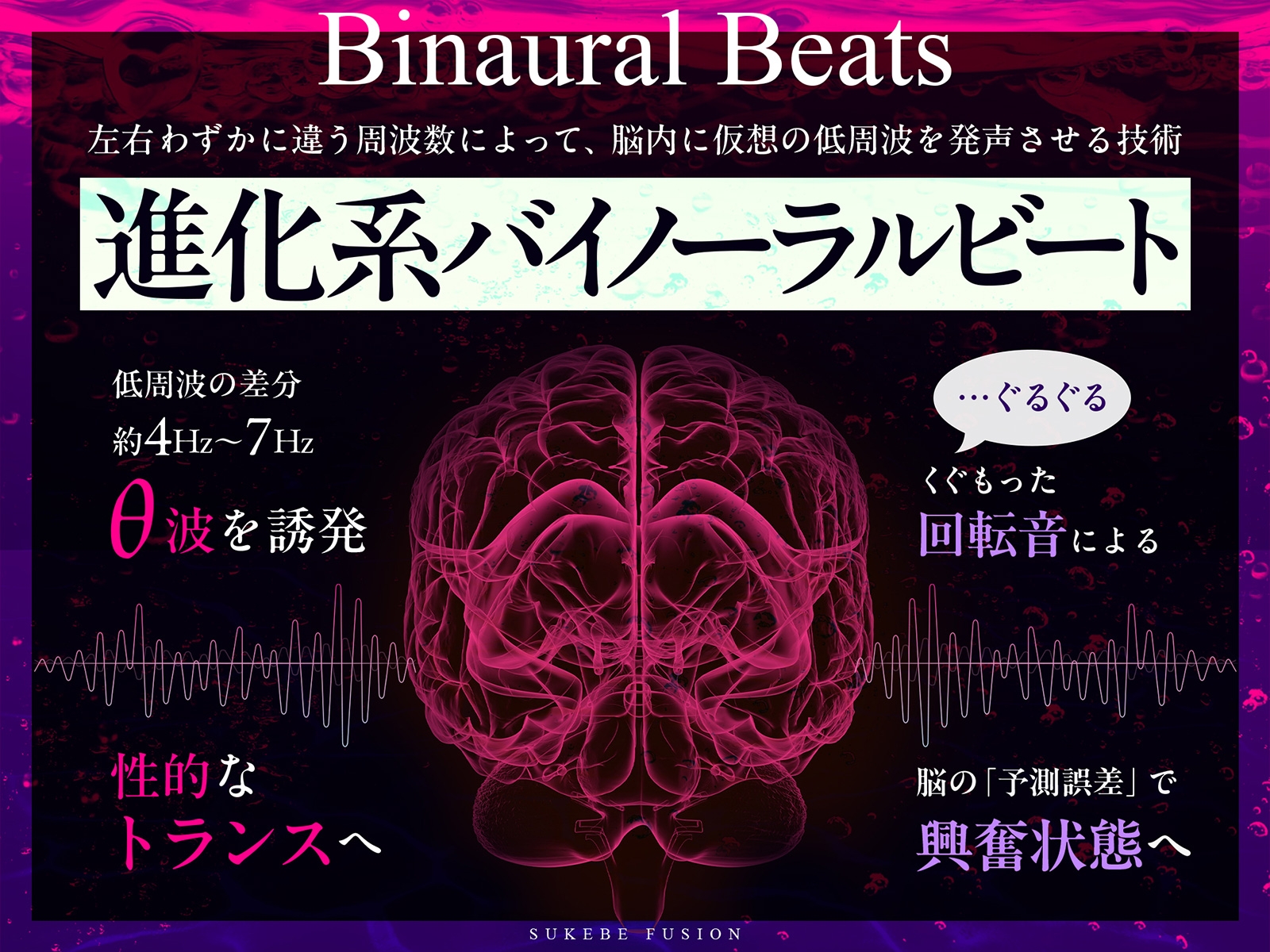 【進化系バイノーラルビート】快楽スケベフュージョン♯ドーパミン回路とおちんぽ神経が完全同期するガンギマリ絶頂。【サウンドドラッグ】