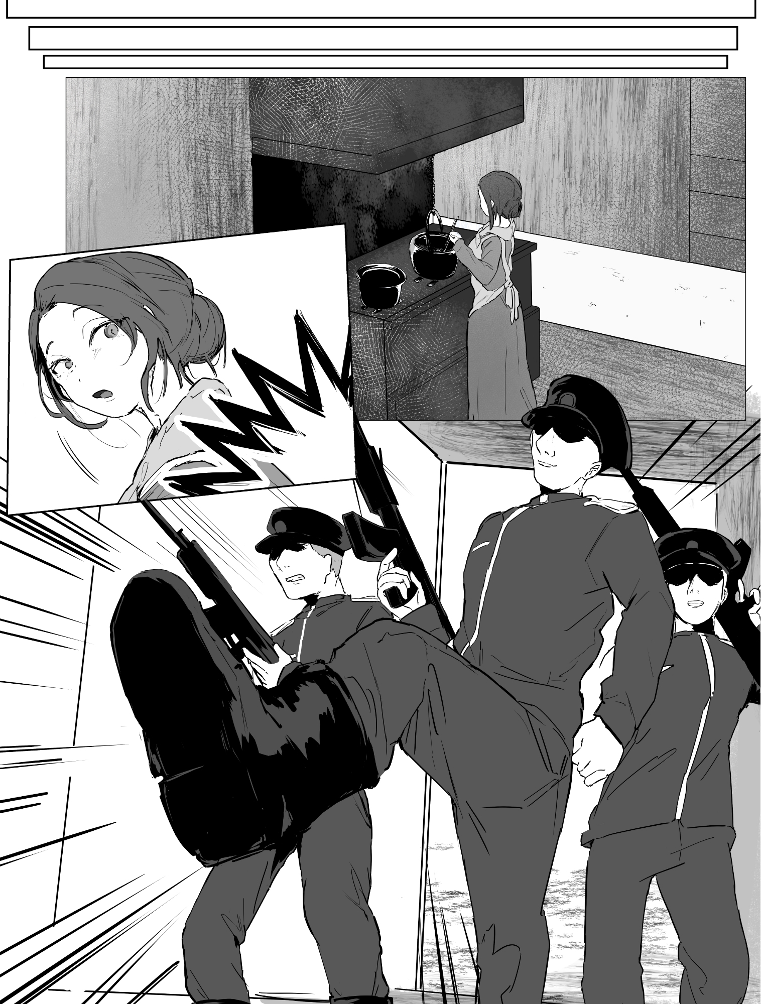 戦時下で妻と娘が略奪凌○レ○プされる話