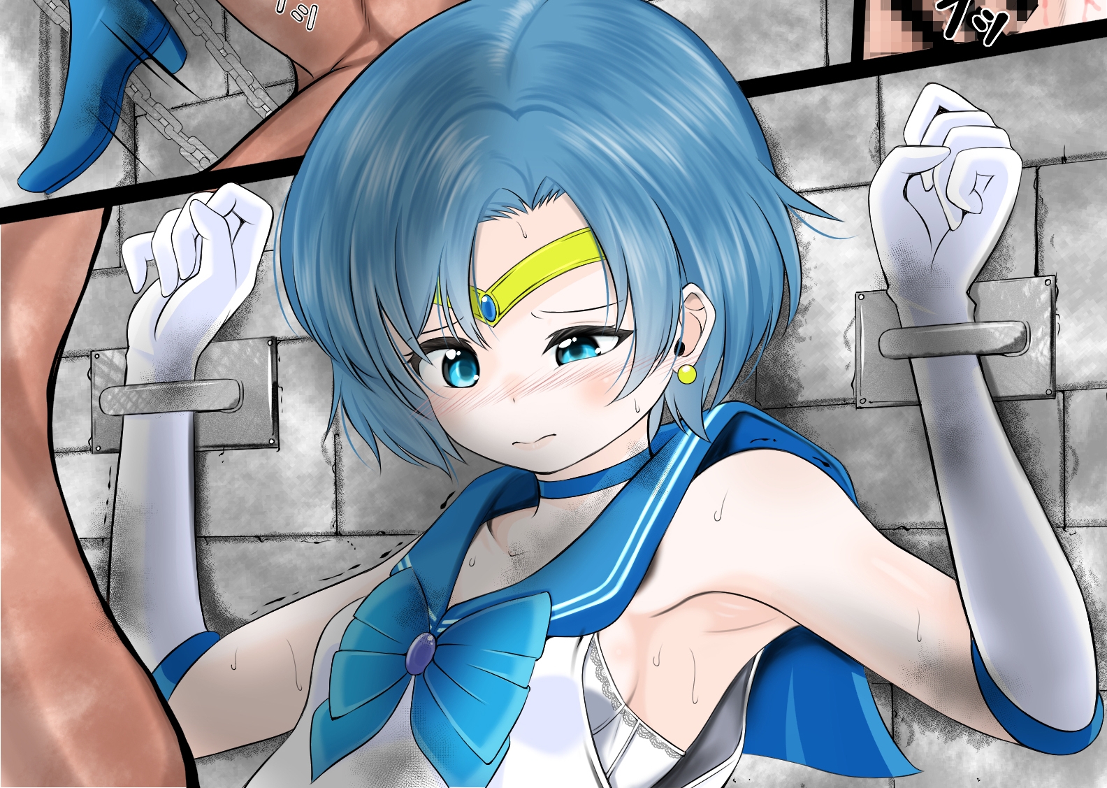 地下牢で拘束され仲間の救助も間に合わずレ●プされてしまうセーラ●マーキュリー