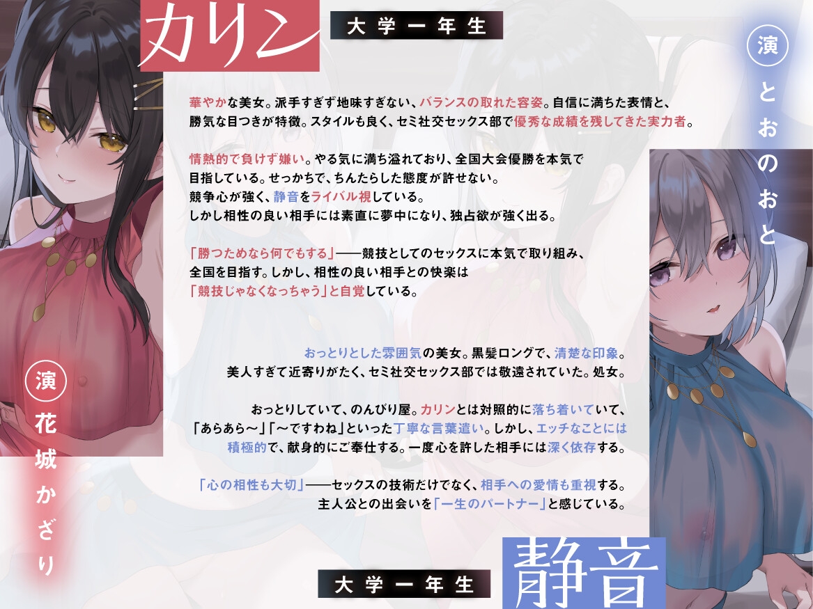 社交セックス部～パートナー選びの新歓合宿で美女2人に取り合いされる～