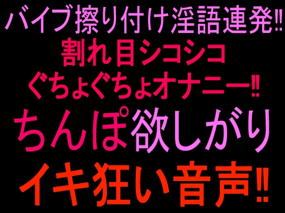 バイブ擦り付け淫語連発‼︎割れ目シコシコぐちょぐちょオナニー‼︎ ちんぽ欲しがりイキ狂い音声‼︎