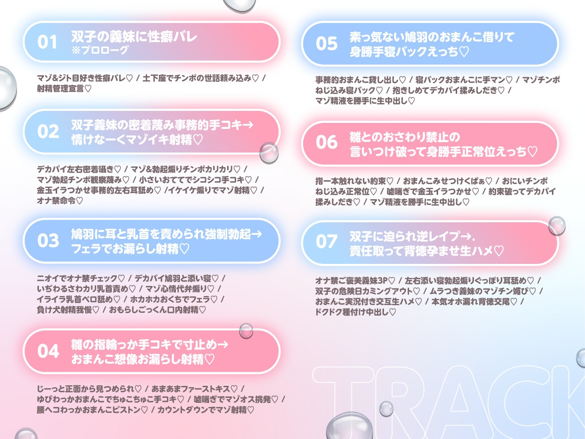 【いぢわる射精管理/全裸差分イラスト付き】デカパイ双子義妹のいぢわる射精管理 ～ジト目大好きマゾおにいのお世話はおまかせ～【KU100】