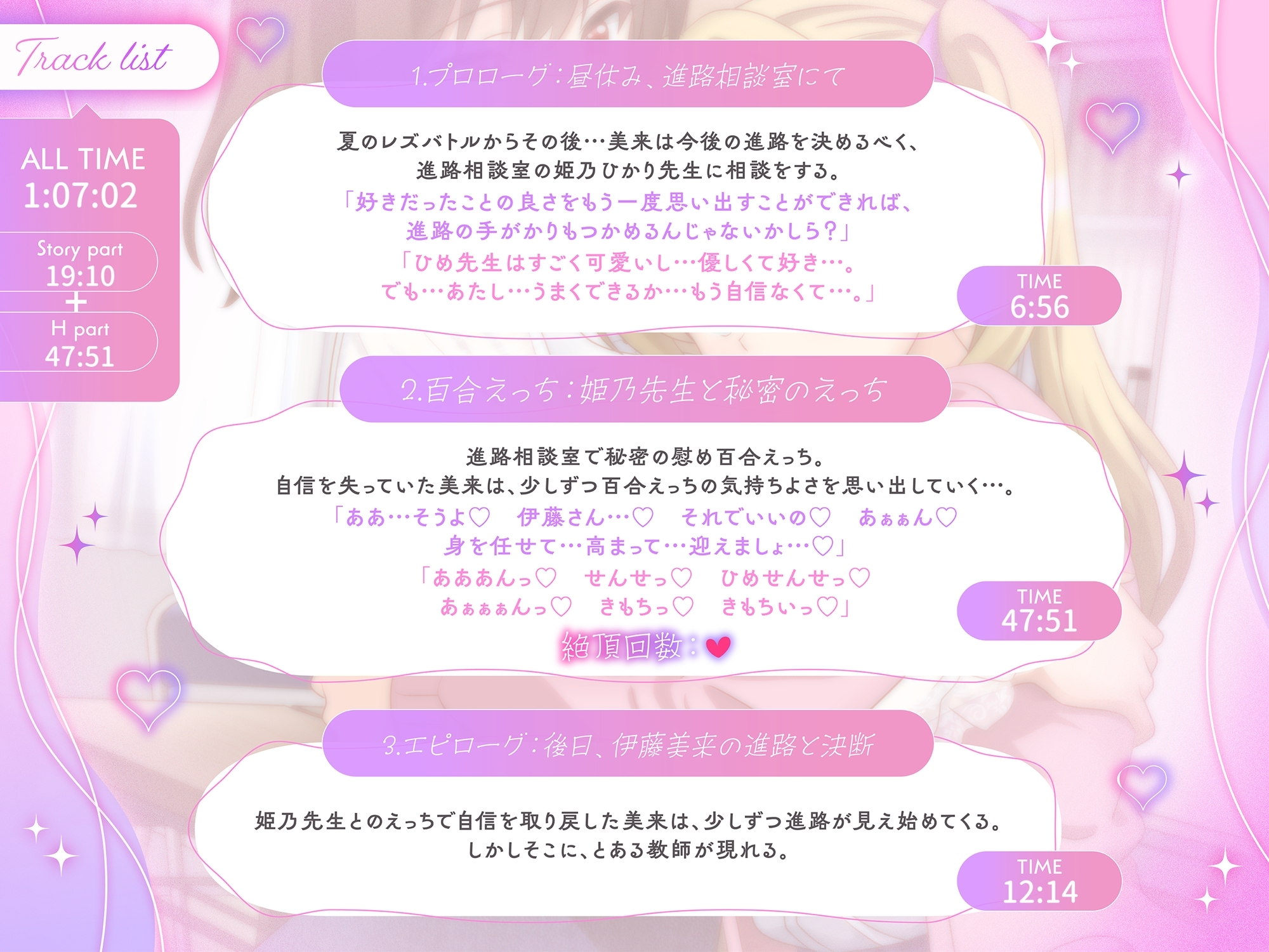 【KU100】進路相談室で秘密の慰め百合えっち 女教師「姫乃ひかり」×JK「伊藤美来」