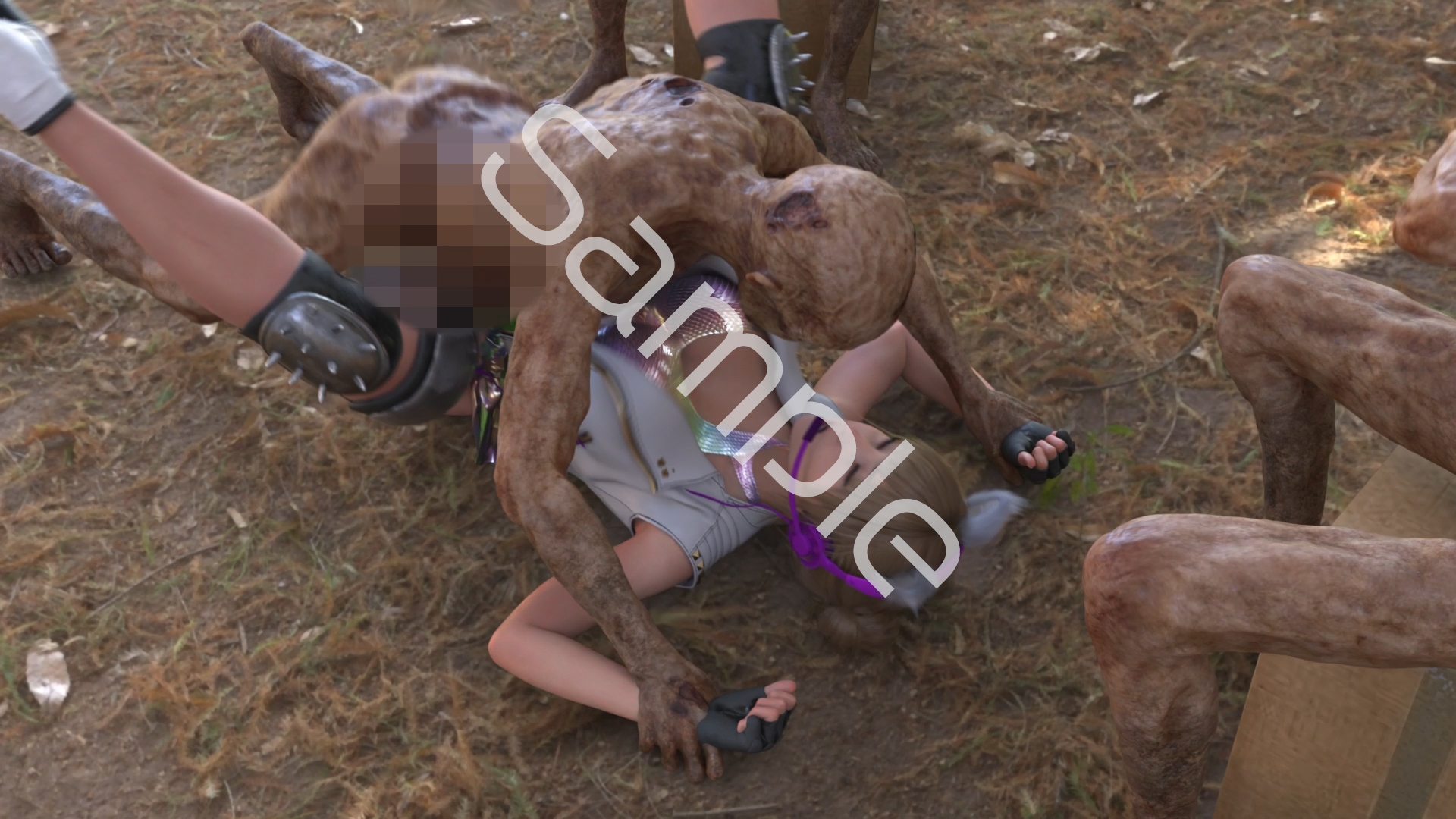 【▲100】廻里が主人公のMMORPG『編隊コレクション:Re』ゲーム動画(Vol.01:ゾンビの集団によるレ○プ被害に遭ってしまう:正常位)