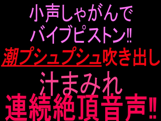 小声しゃがんでバイブピストン‼︎潮プシュプシュ吹き出し、汁まみれ連続絶頂音声‼︎